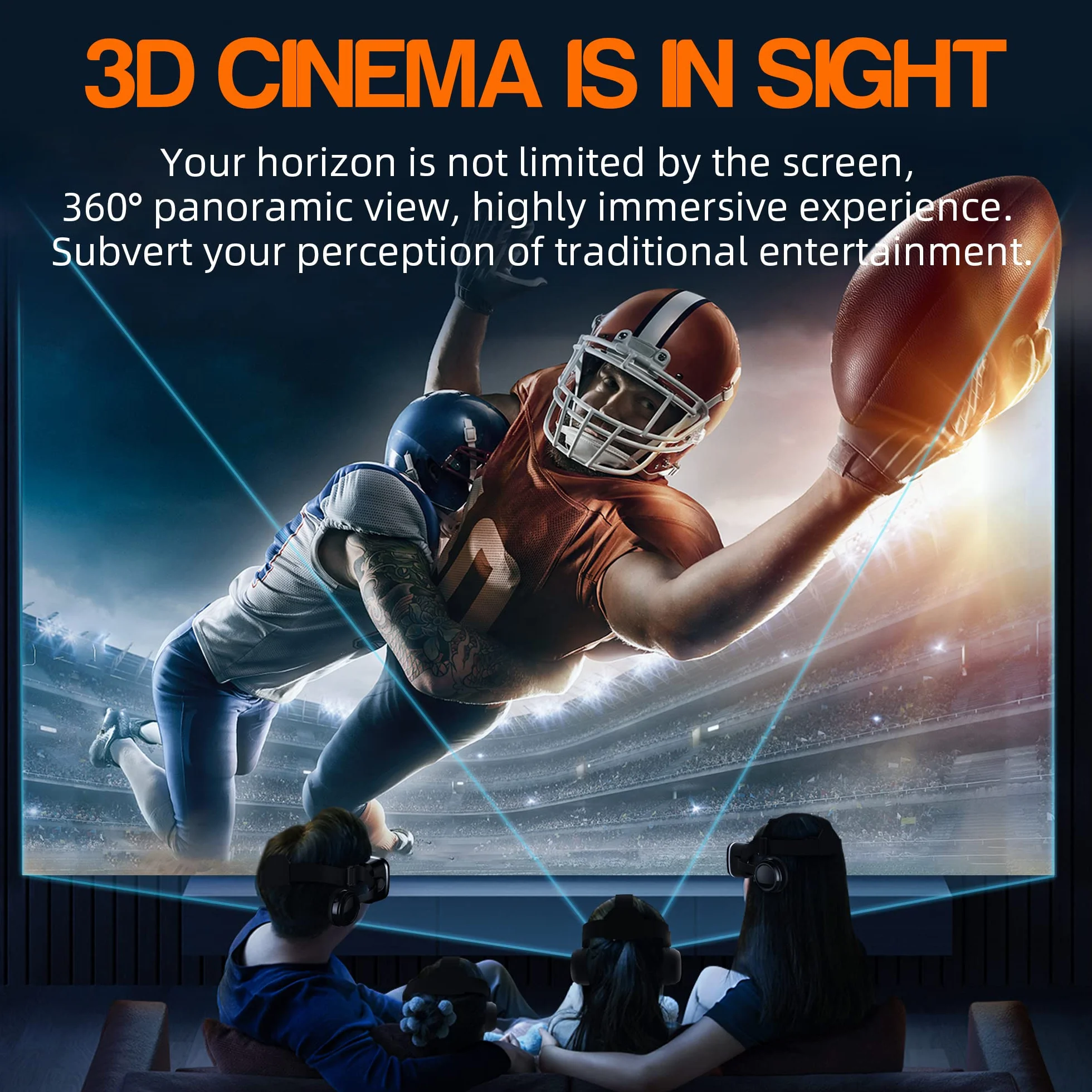 Occhiali VR 3D con Cuffie, Bambini HD Visore Realtà Virtuale per Film e Giochi, Compatibile con Smartphone Android e iPhone da 4,7 a 7,2 Pollici, Regalo di Natale Perfetto per la Famiglia