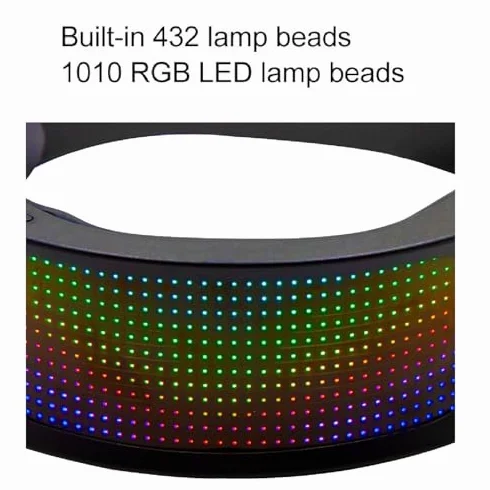 Garsent Occhiali Intelligenti LED Occhiali Luminosi a Colori, Controllo Connesso Tramite App Bluetooth, Fai Te/Testo/Graffiti/Animazione/modalità Ritmo, per Adulti, Concerti,