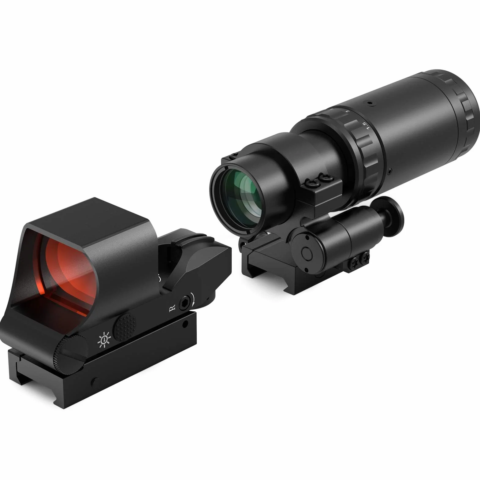 Feyachi M37 1.5X-5X Lente d'ingrandimento a punto rosso con mirino reflex RS-30 e reticolo multiplo