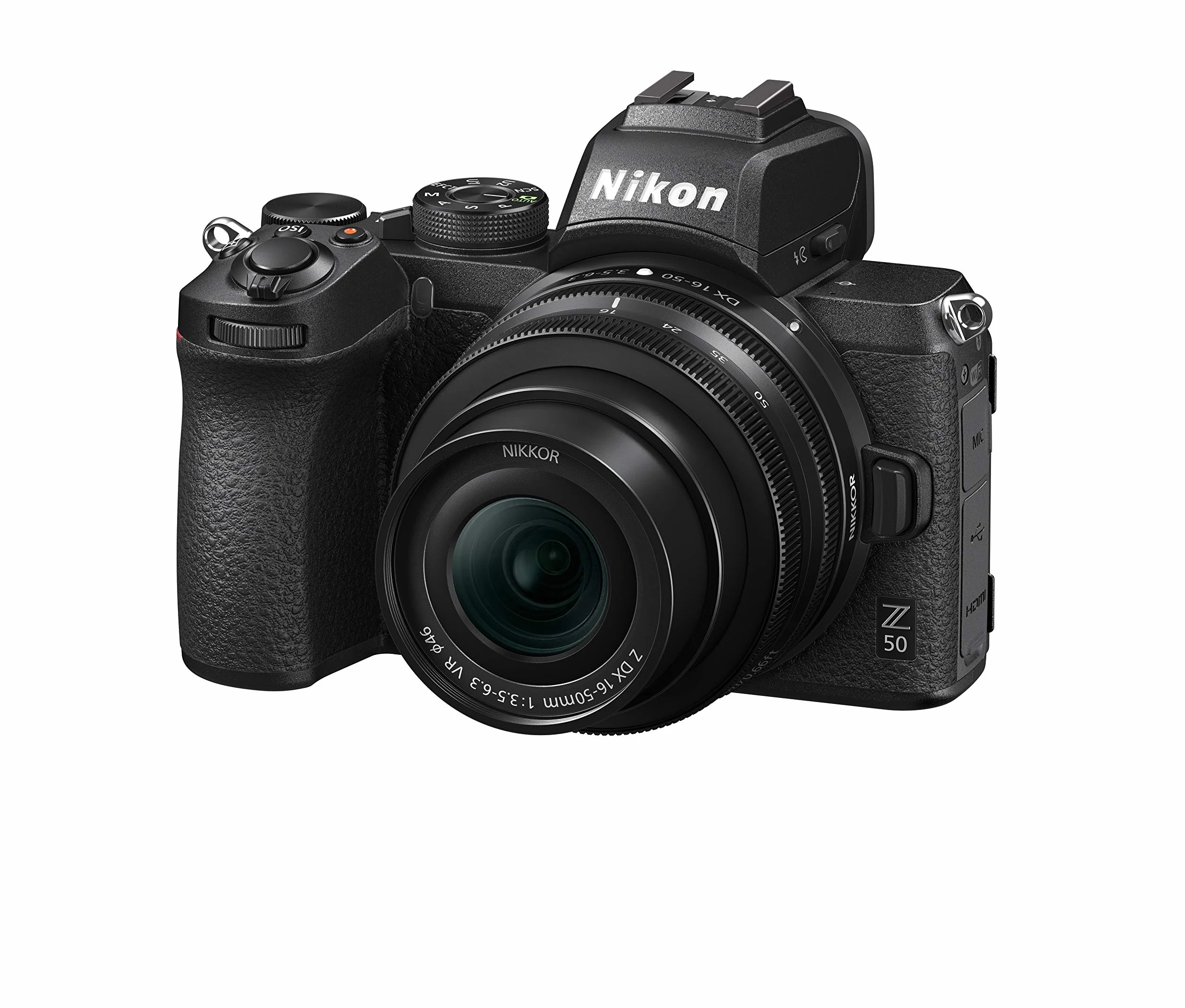 Nikon Z50 + Z Dx 16-50Vr Fotocamera Mirrorless, Cmos Dx da 20.9 Mp, Sistema Hybrid-Af, Mirino Elettronico (Evf), LCD 3.2" Touch, Video 4K, Nero