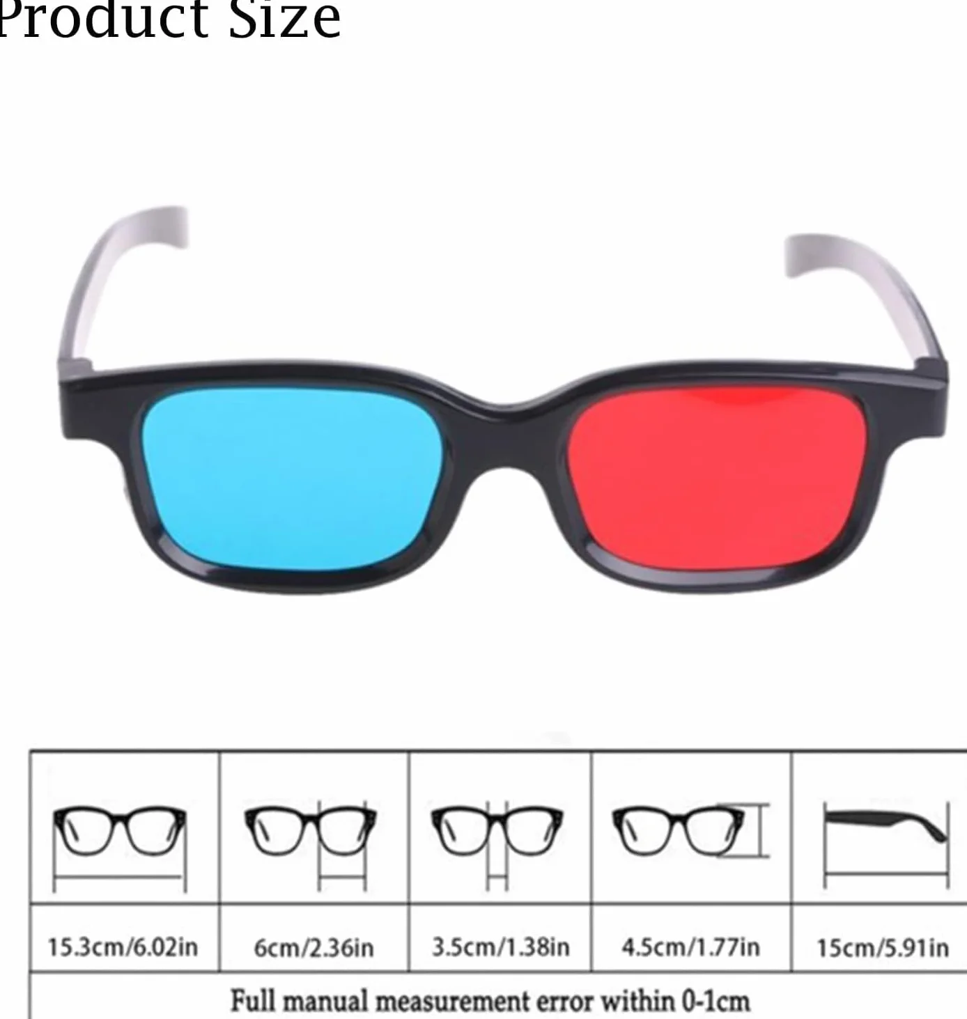 Occhiali 3D rosso-blu – Occhiali 3D per film, giochi e immagini in formato rosso-blu compatibile con monitor PC, televisori e proiettori, occhiali home theater, 16 pezzi