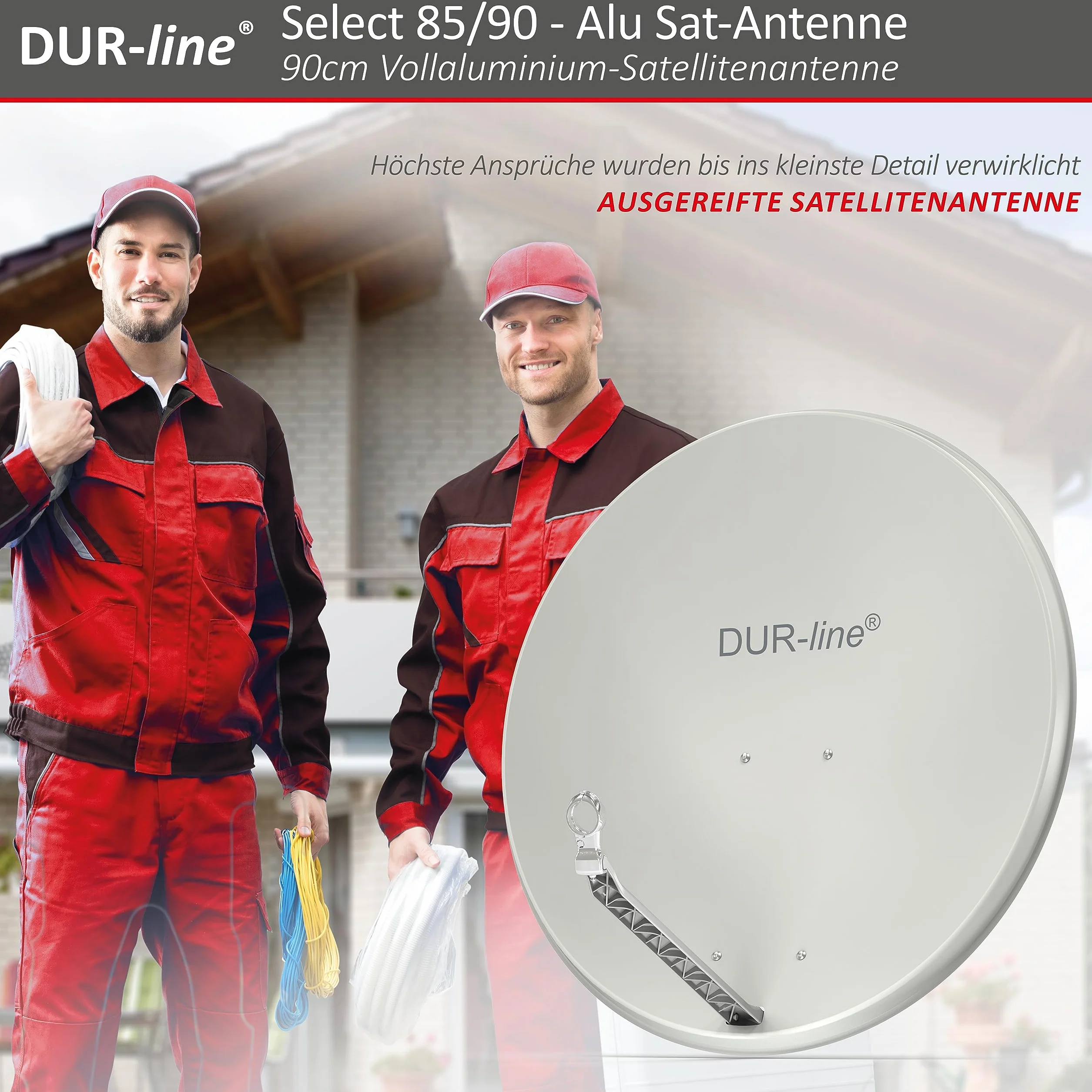 DUR-line Select - Parabola satellitare in alluminio, 75 cm/80 cm