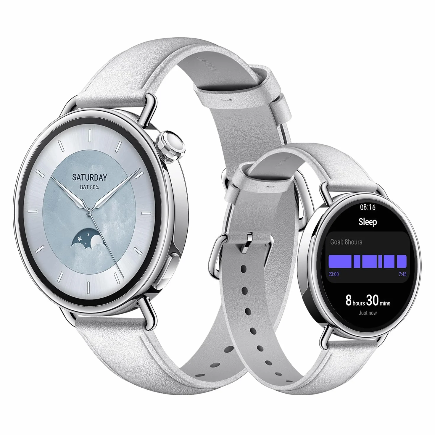 XIAOMI Watch S4 41mm: smartwatch compatto ultra-leggero da 32g, previsione ciclo, controllo della salute con un tap, 150+ modalità sportive, funzioni sicurezza, HyperOS 3, cinturino in pelle bianco