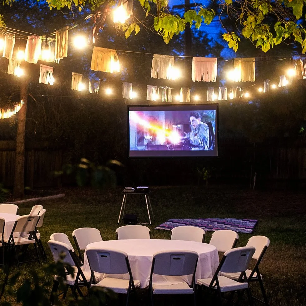 Schermo di proiezione 150 pollici Full HD 3D 4K gigante, pieghevole, schermo da tavolo, tela di proiettore lavabile per videoproiettori per riunione/casa Cinema/all'aperto (337 x 194 cm)