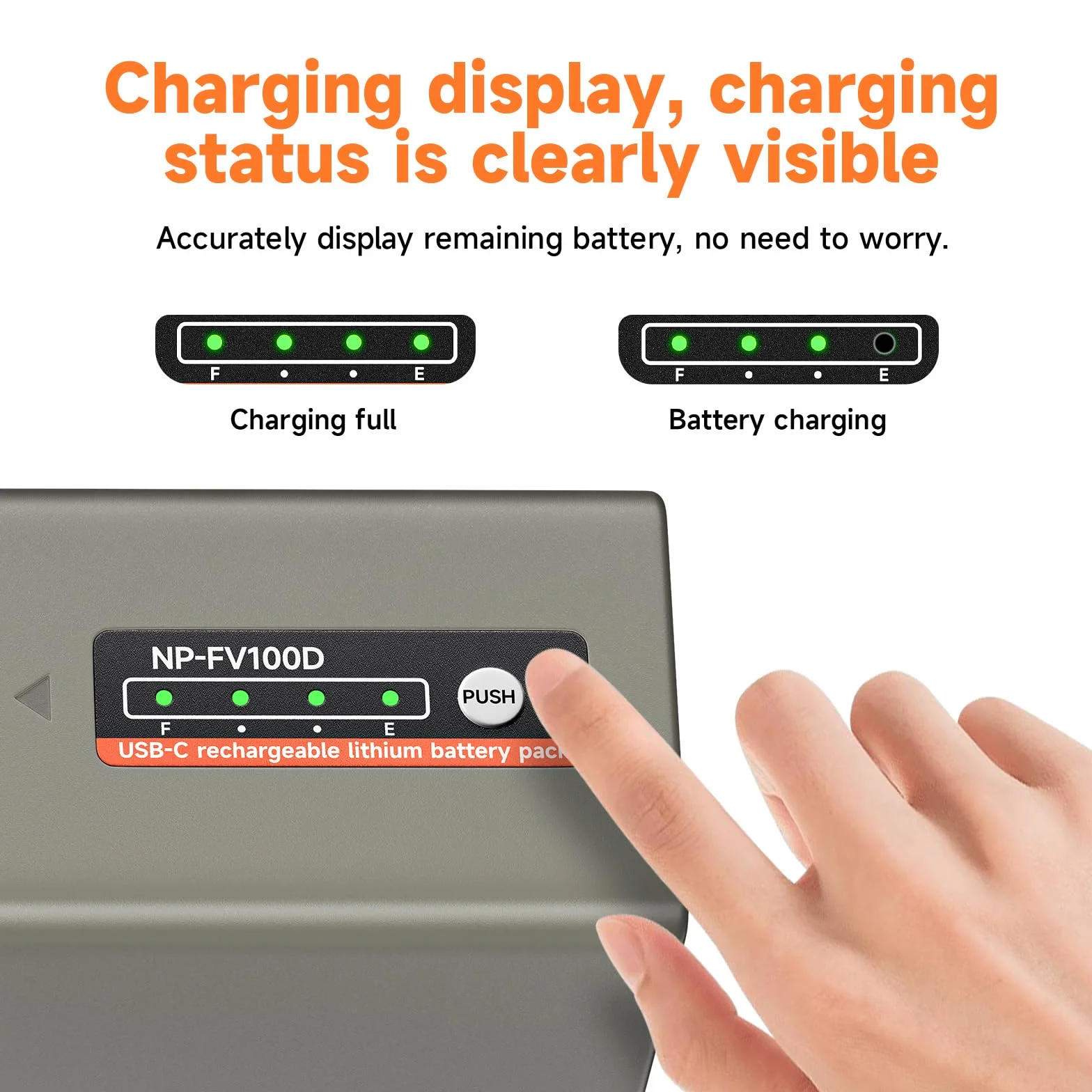 NP-FV100 USB-C batteria 4590mAh 2 pezzi per Sony NP-FH100 FH90 FH70 FH60 HDR-CX455 CX675 CX290 CX330 CX380 CX430V CX580V CX760V CX900 PJ540 PJ580V PJ670 PJ710V PJ 7 60V PV790V PJ810