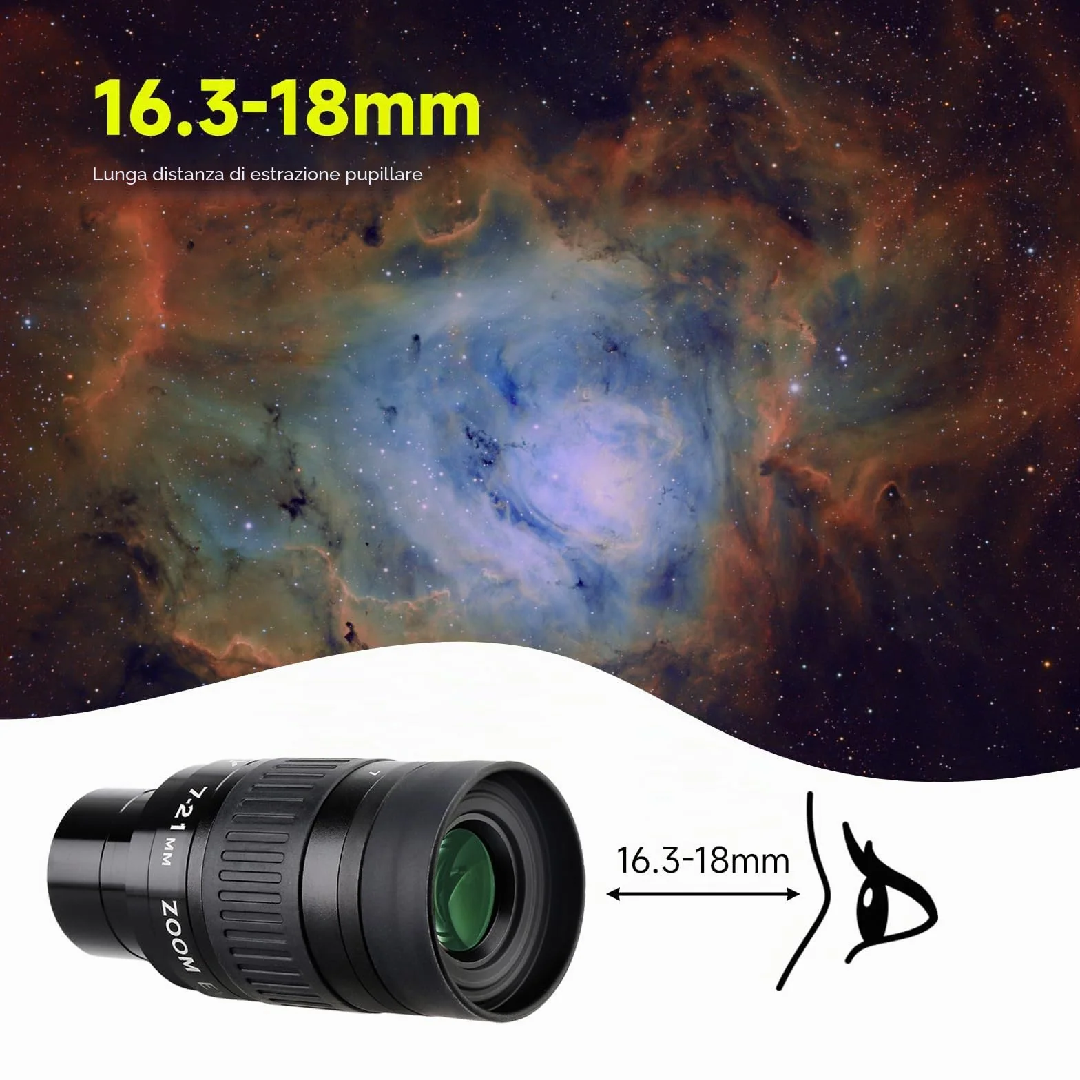 Svbony SV135 Telescopio Planetario Oculare Zoom, 7-21mm Lenti Oculari con FMC 6 Elementi 4 Gruppo, per Luna Astronomia Osservazione