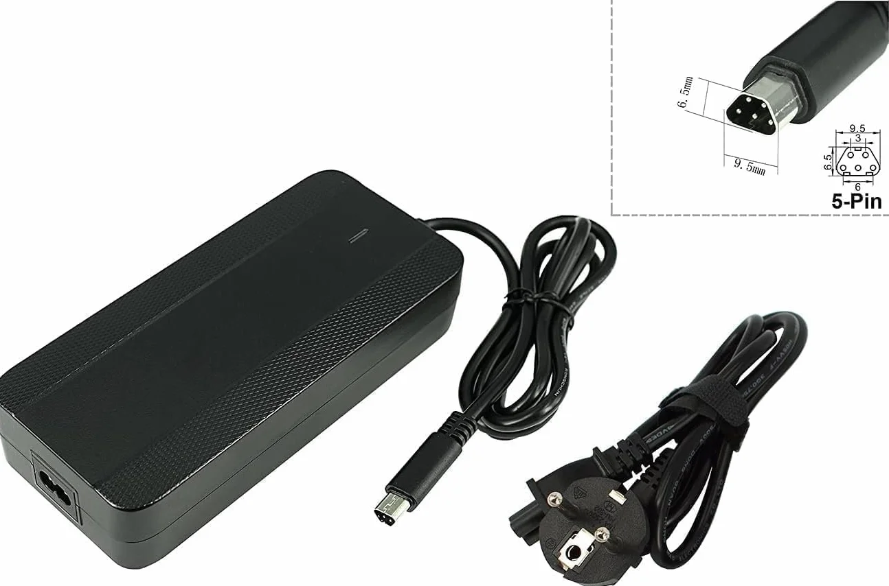 PowerSmart Olympia EX 900 Sport/Hammer/HYSAK/Performer 900 - Caricabatterie da 42 V, 4 A, per batteria agli ioni di litio da 36 V, con connettore trapezoidale a 5 poli