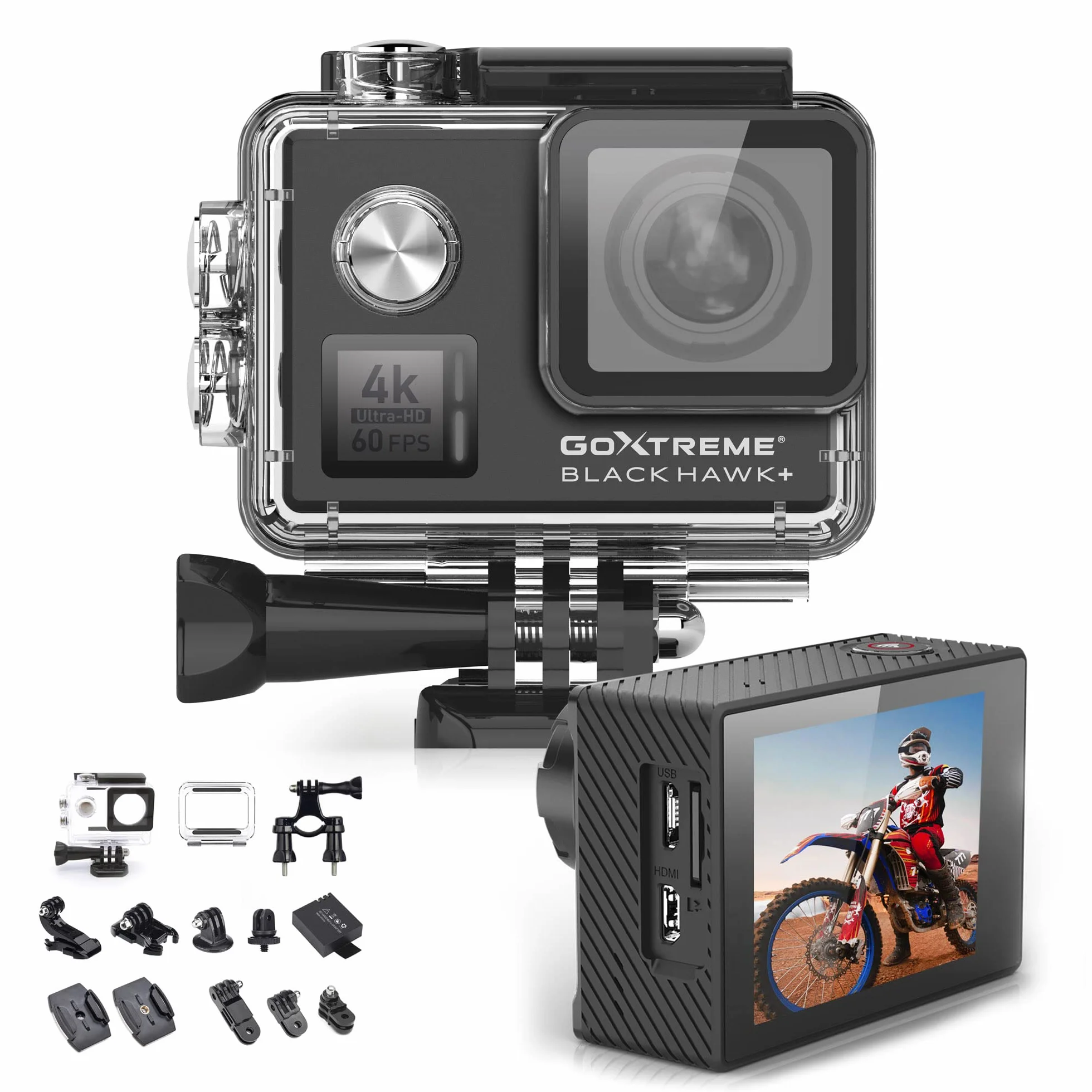 GoXtreme 3R30040 Blackhawk 4K+ Actioncam 4K-60Fps, Nero