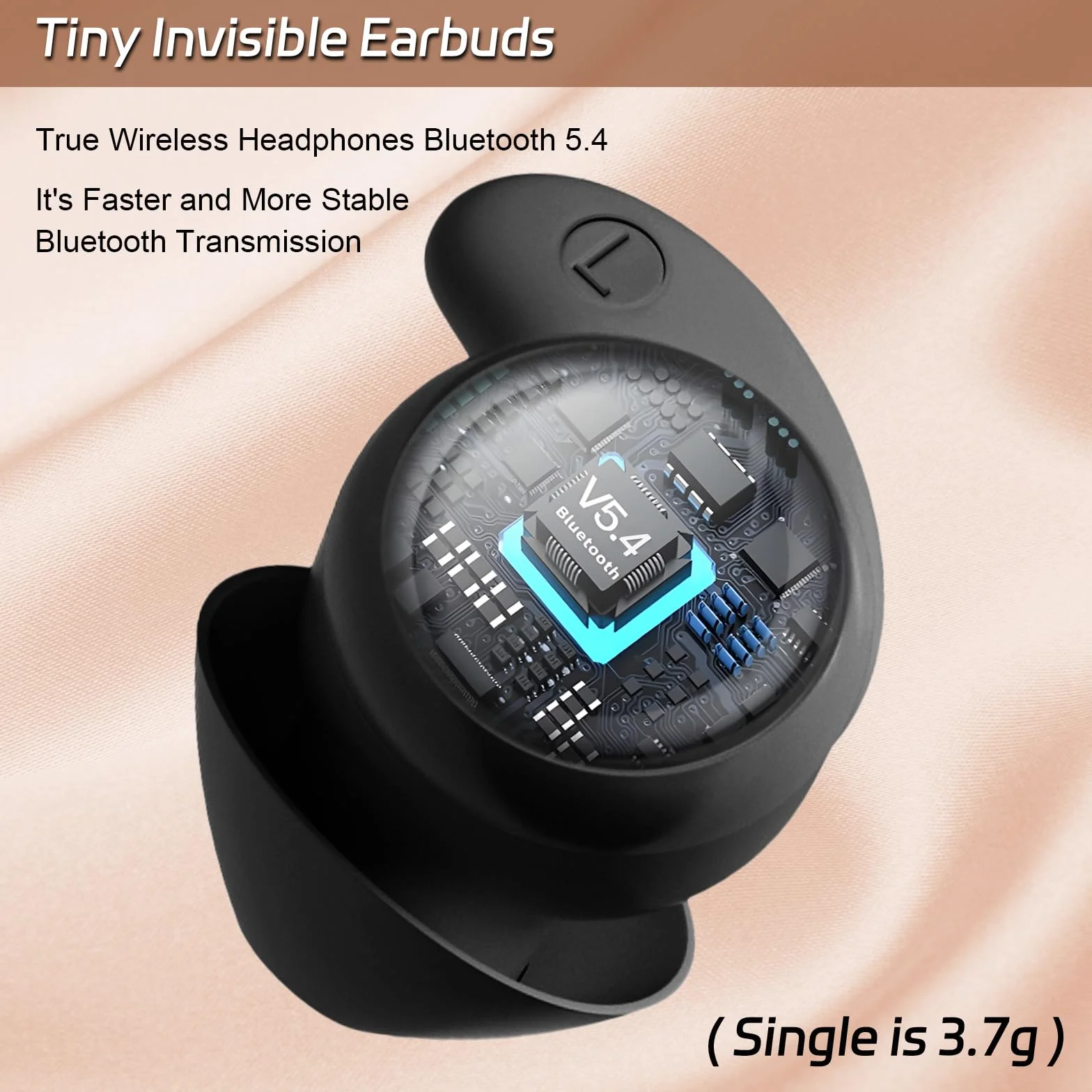 LOBKIN Cuffie Per Dormire, Cuffie Antirumore Per Dormire,Mini Auricolari Invisibili Bluetooth 6.0 In Silicone Liquido,Auricolari Per Dormire, Adatte Per Sport, Yoga e Viaggi