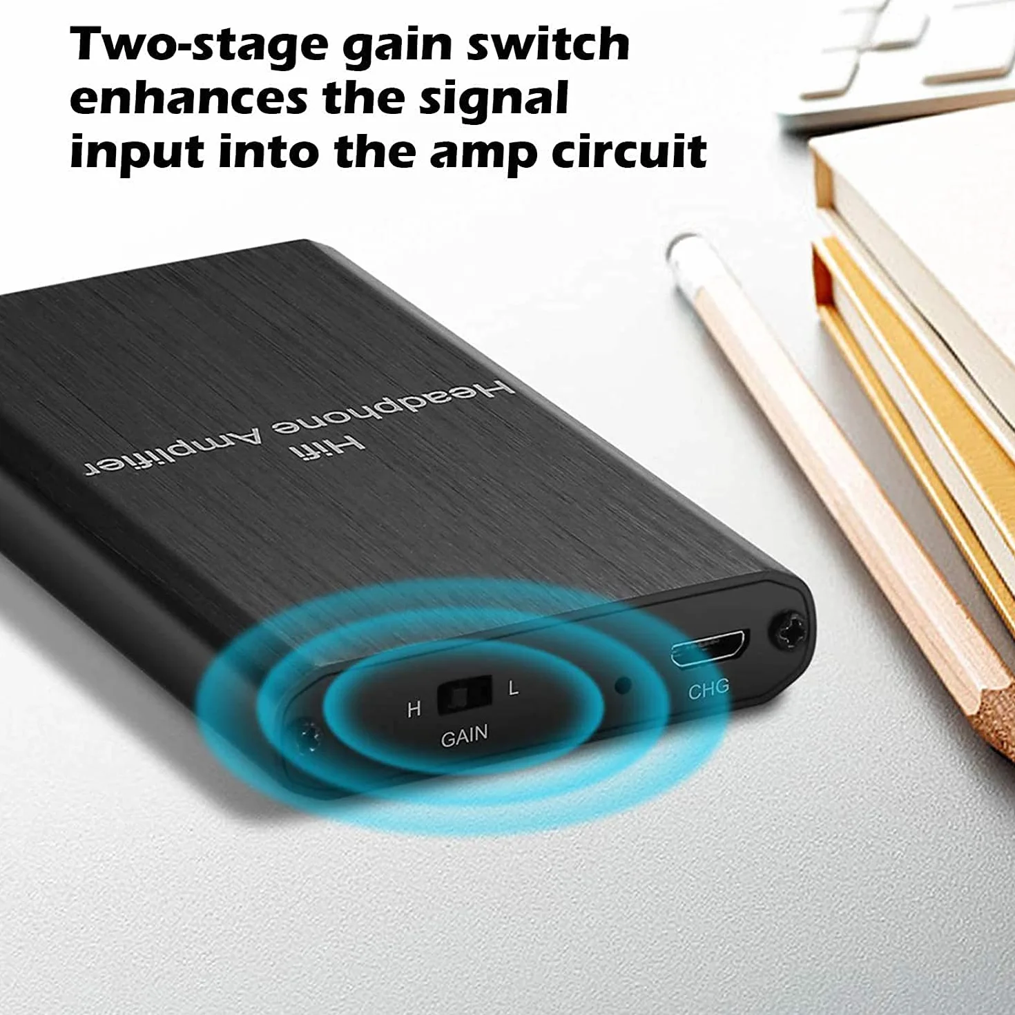 MYPIN Amplificatore per cuffie HiFi, amplificatore per cuffie audio portatile da 3,5 mm supporta impedenza 16-300 con batteria al litio e componenti per MP3 / MP4 / telefoni/lettori digitali