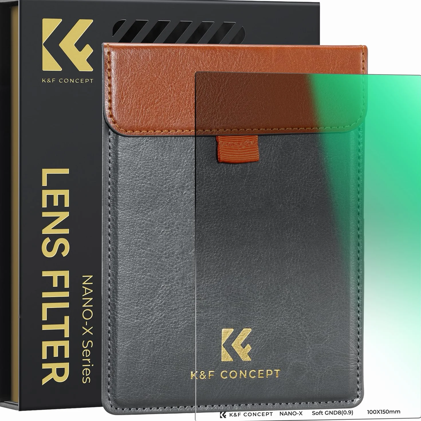 K&F CONCEPT Nano-X Filtri a Lastra Soft GND 8 (0.9) da 100x150mm in Vetro Ottico con 28 Strati Rivestimento Nano Compatibile Nano-X Porta Filtri per Lente