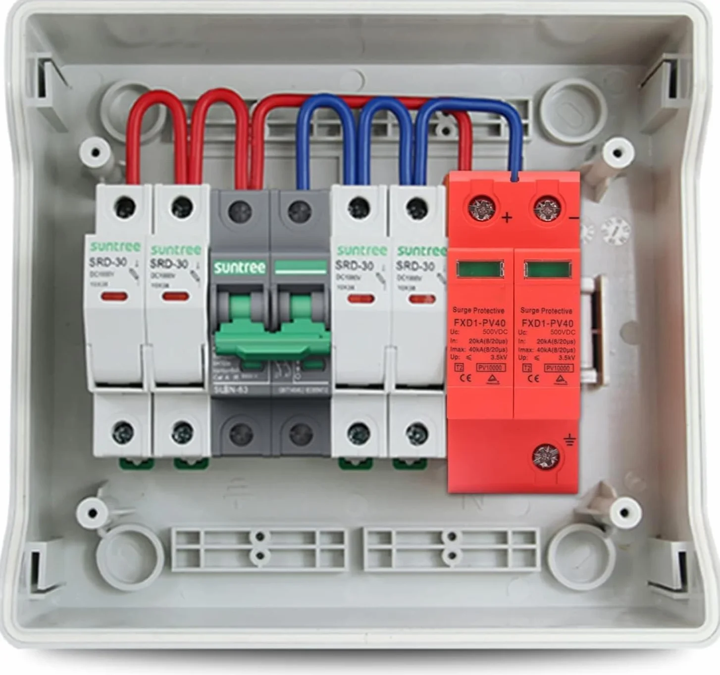 DEWIN Scaricatore di sovratensione 2P 40KA Dispositivo di protezione contro sovratensioni DC 500V Fotovoltaico 2 Pezzi