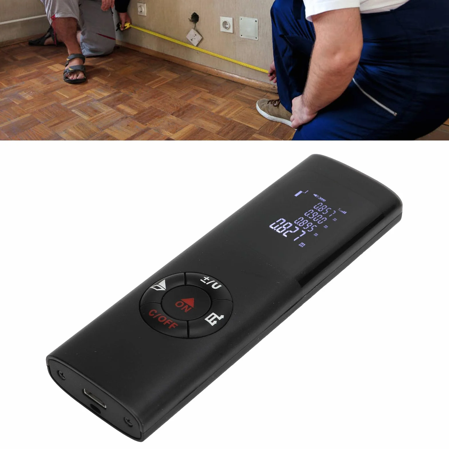 Misuratore, Distanziometro Digitale Ad Alta Precisione 196,9 Piedi Telemetro Elettronico Ricaricabile USB Telemetro Strumento di Misura Digitale Portatile per Casa