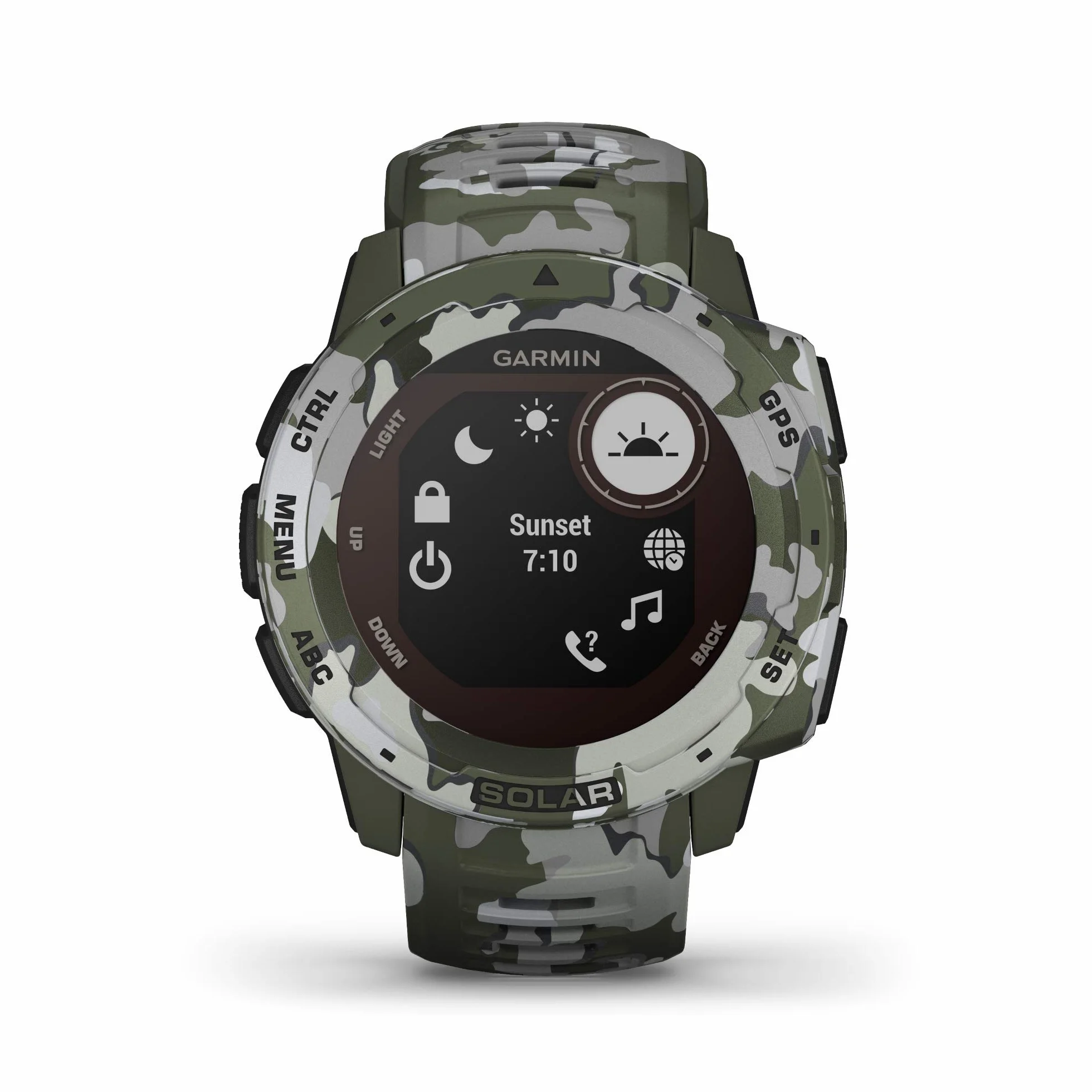 Garmin Instinct Solar, Smartwatch Gps con Ricarica Solare, Lichen Camo, 4.5 x 4.5 x 1.53 cm (Ricondizionato)