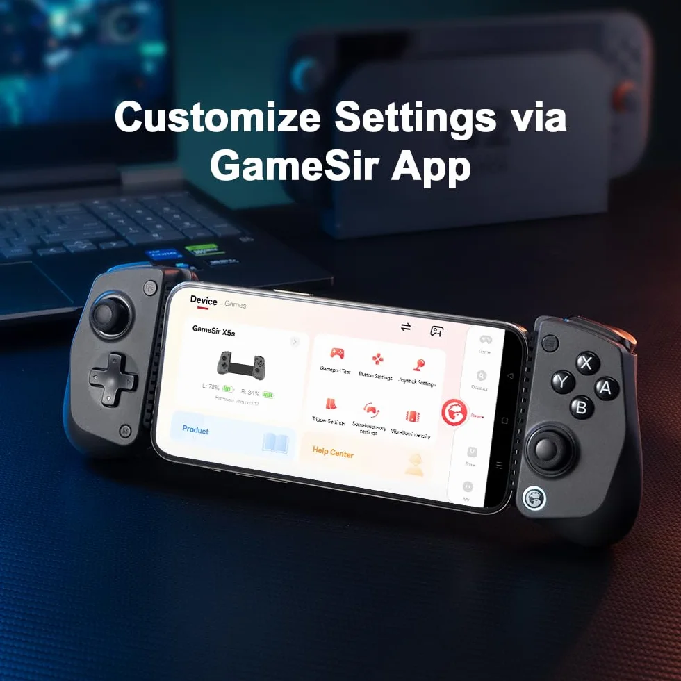 GameSir X5s Controller di Gioco Bluetooth per Smartphone per Switch 2/Android/iOS/PC – Controller con Joystick a Effetto Hall, Doppi Motori HD Rumble e Funzione Turbo – per Call of Duty, PUBG Mobile