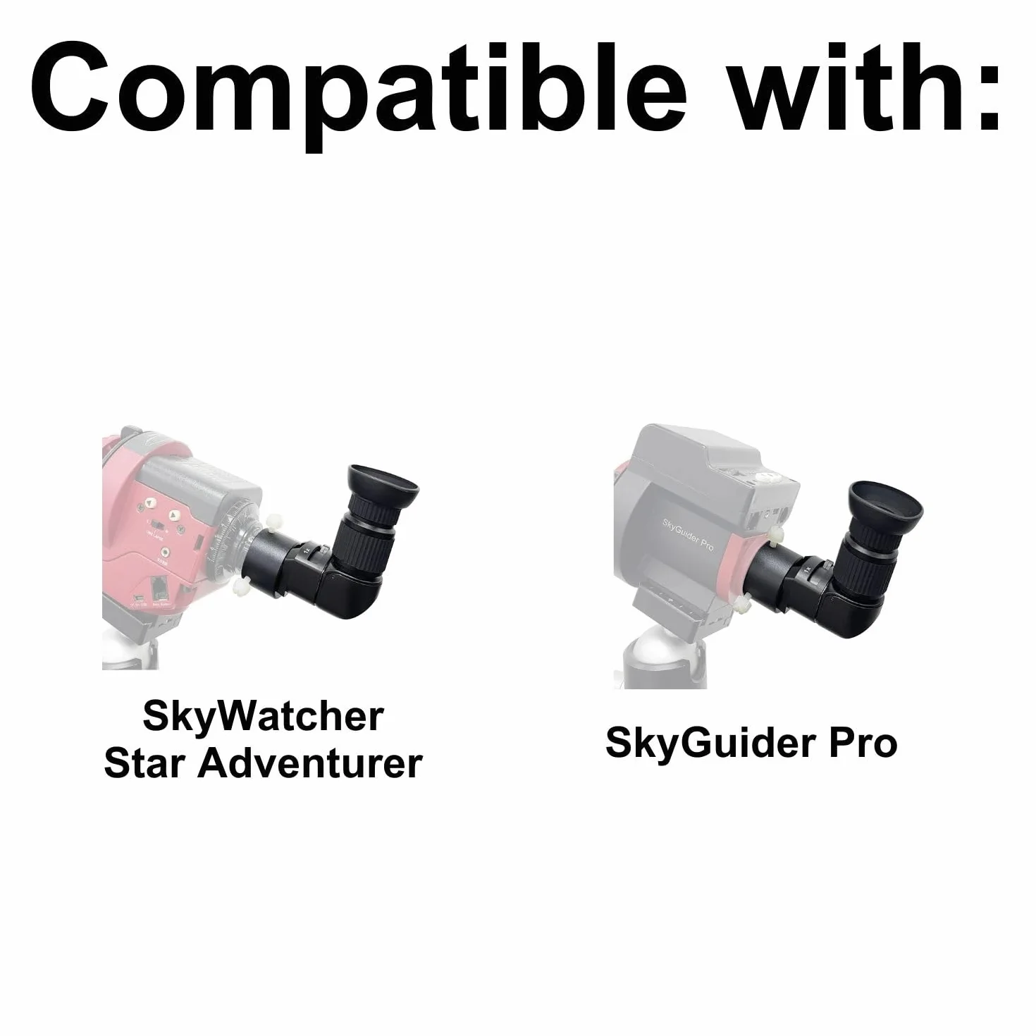 Visore ad angolo retto per cannocchiale polare con adattatore in metallo: cristallino e facile allineamento polare | Diottria integrata (zoom 1x-2x) - mirino a 90 gradi per fotocamera e telescopi
