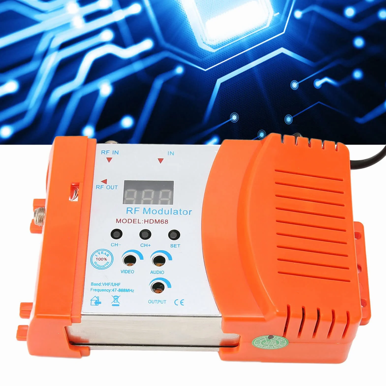Modulatore RF Digitale HDM68 Convertitore AV a RF PAL NTSC VHF UHF HD per Ricevitore Satellitare Videocamera