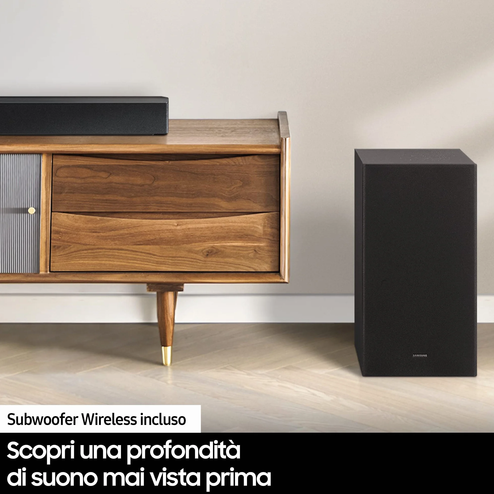Samsung Soundbar HW-B530/ZF con Subwoofer, 2.1 Canali 360W 2022, Bassi Profondi, Effetto Surround, Suone Ottimizzato, Unico Telecomando