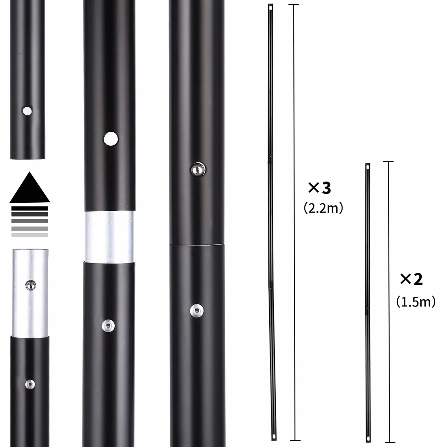 Supporto Fondale Fotografico Regolabile 2x2m, Supporto di Fondale Fotografico, Alto Sfondo Regolabile Staffa, kit di supporto per sfondo con 4 Morsetti di Sfondo, Borsa per Fotografia.