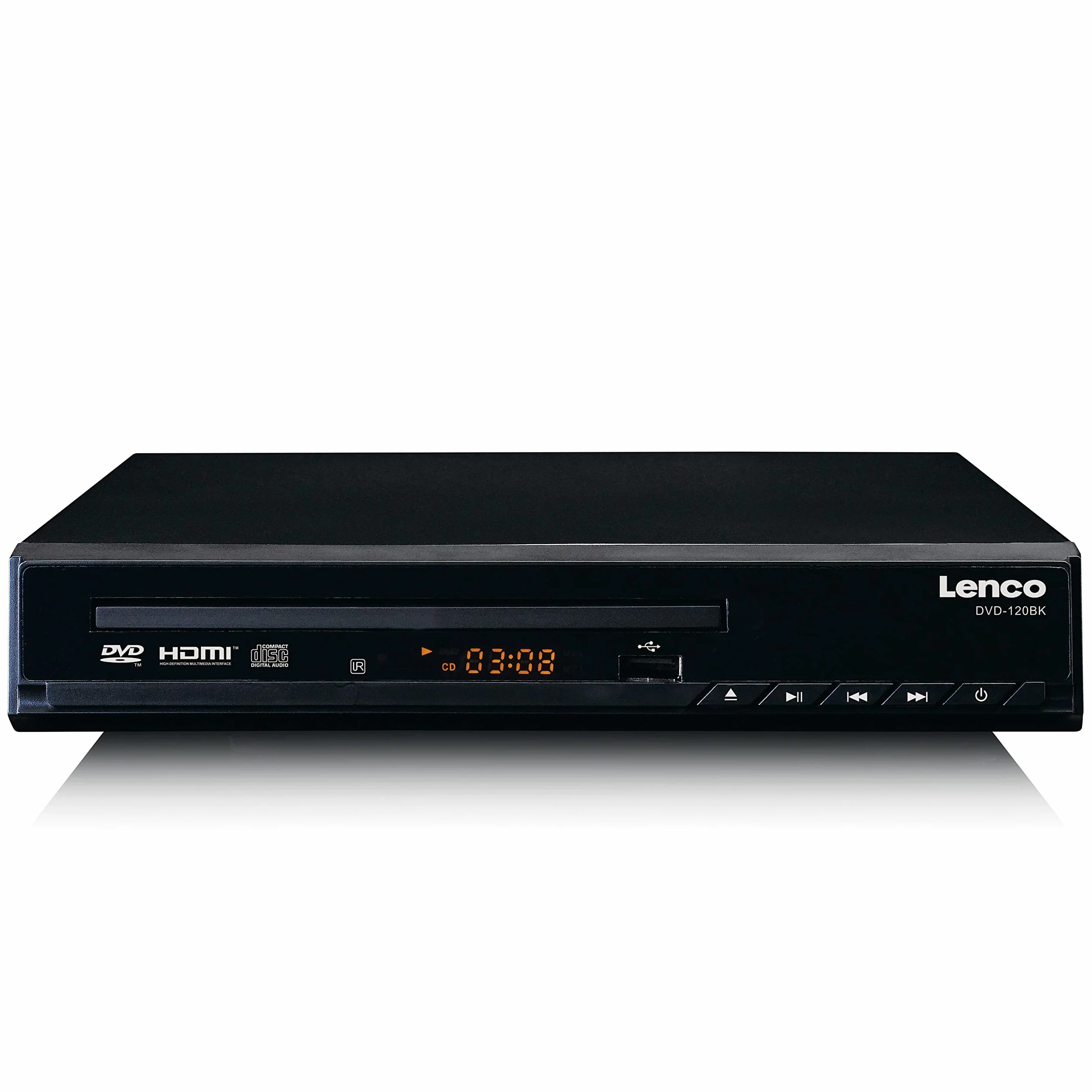 Lenco DVD-120BK - Lettore DVD con HDMI e Scart - Display LED - Telecomando - Riproduce da USB