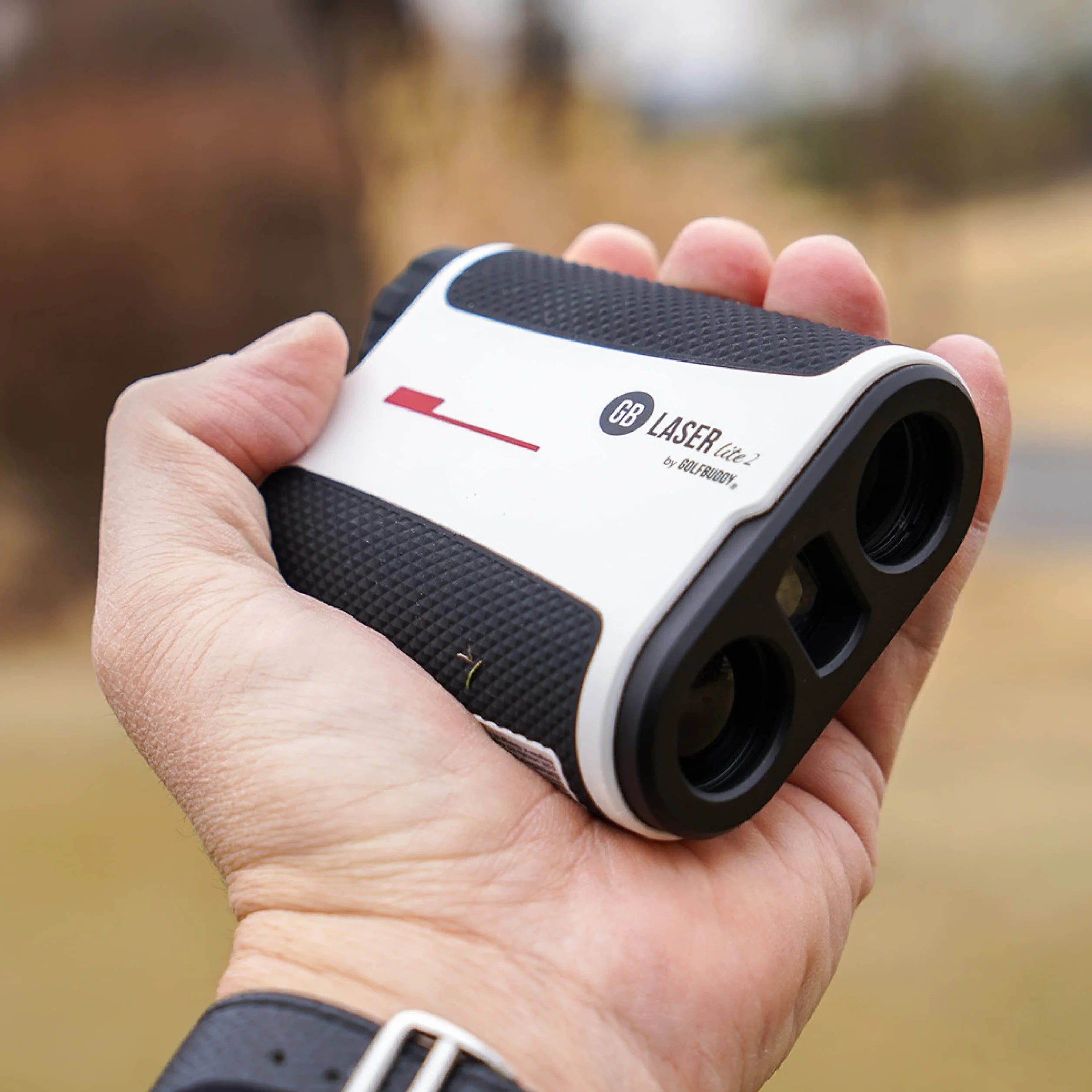 GolfBuddy GB LASER Lite Rangefinder with Slope On/off Functionality - 800 Yards with Carry Case, white