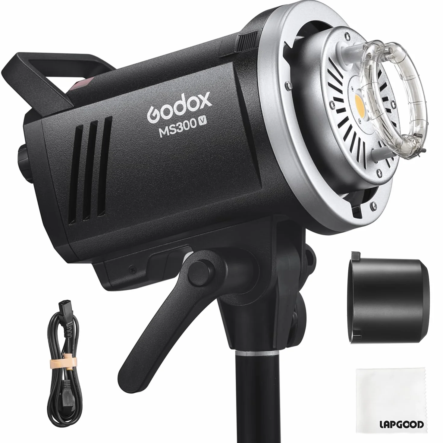 Godox MS300V LED Studio Flash 300W, 2.4G Wireless 5800K LED Light,0.1-1.3 S Recycle Time Bowens Mount with LEDModeling Lamp