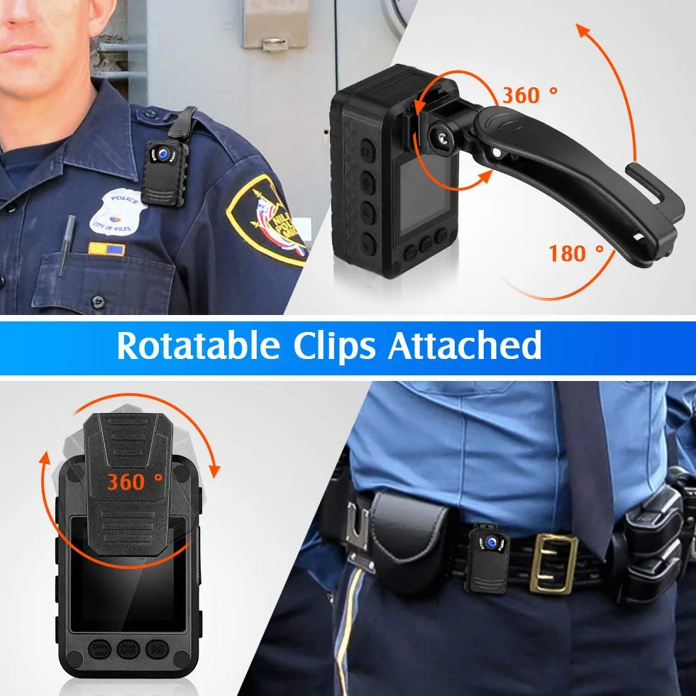 BOBLOV N9 Mini Body Camera, 64 GB Full HD 1296P Body Mount Camera Piccola telecamera, Bodycam portatile per visione notturna della polizia per la protezione quotidiana
