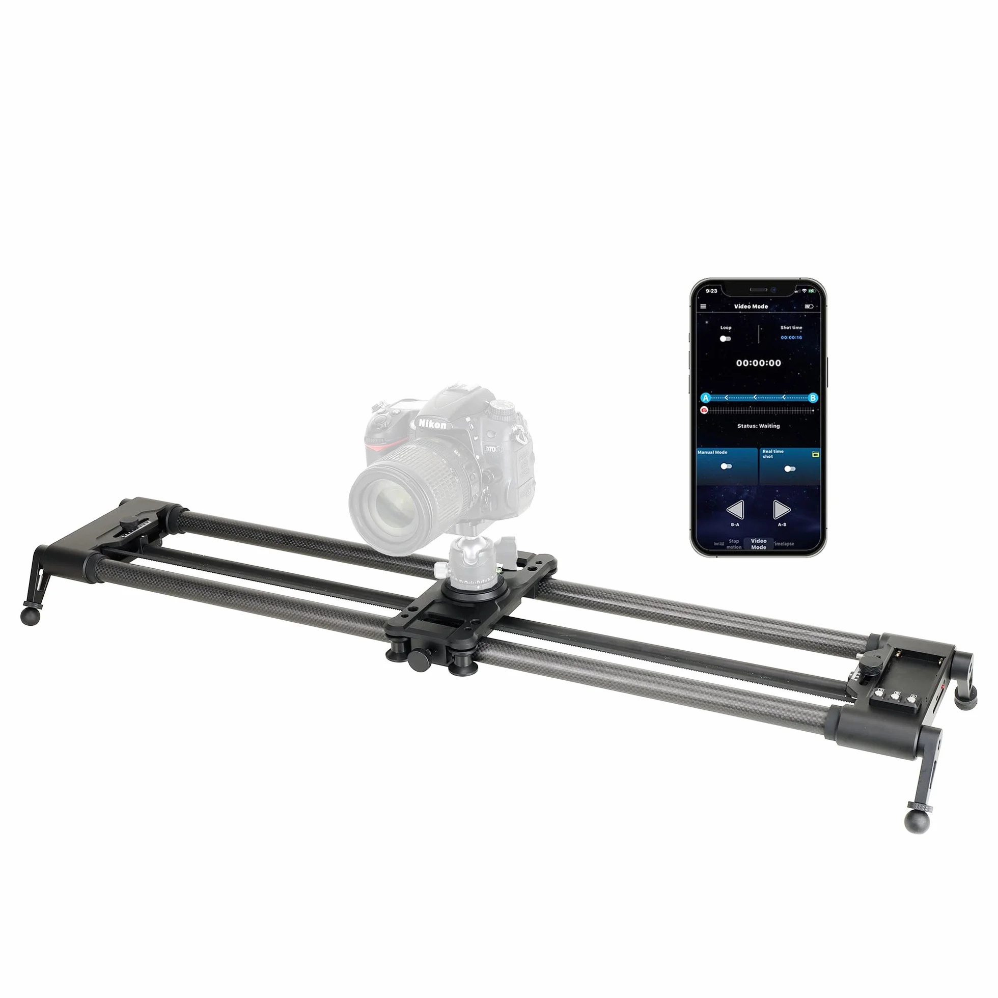 KONOVA G1 Slider Motorizzato per Fotocamera DSLR e Mirrorless, Controllo Bluetooth App, Binario in Fibra di Carbonio, Motion Control per Time Lapse, Stop Motion, Tracking e Panorama (100cm)