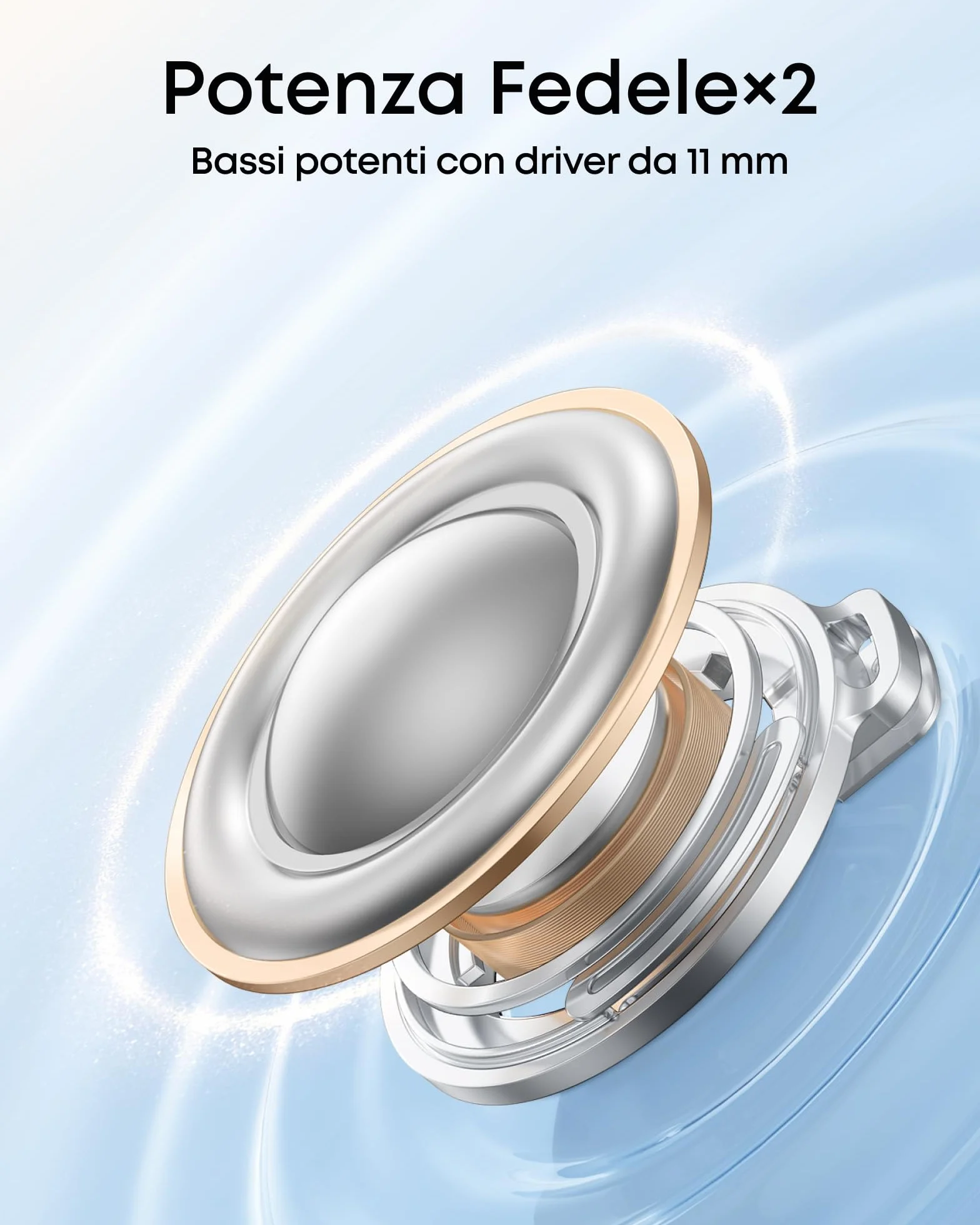 Soundcore P31i di Anker, Cancellazione adattiva rumore in tempo reale, Audio HR, Auricolari BT wireless con funzione di traduzione, 50 ore di autonomia, Cuffie BT