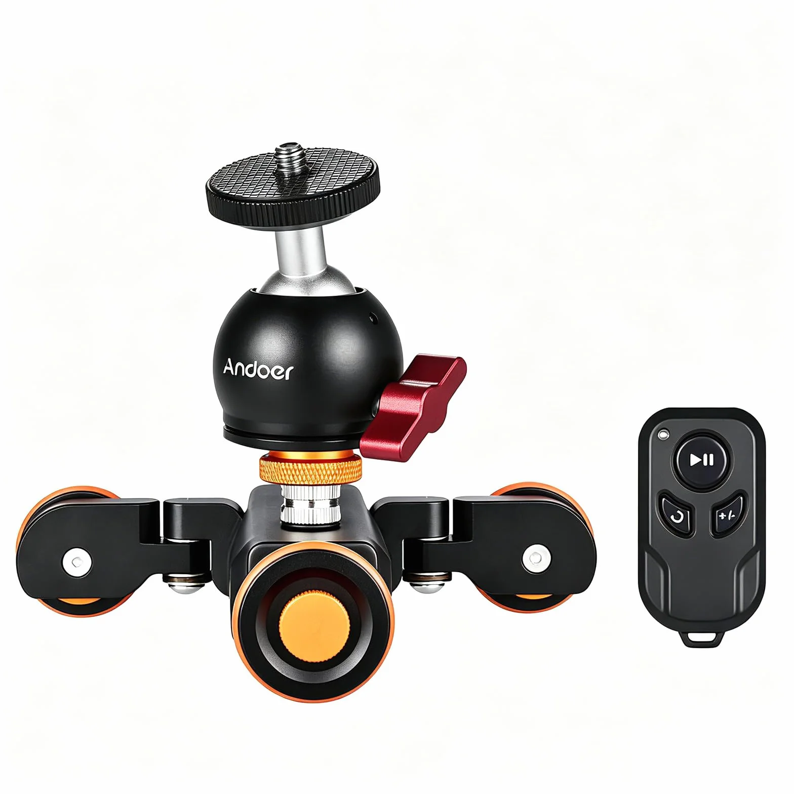 Andoer L4 PRO Dolly Motorizzato con Telecomando e Testa a Sfera, Slider Fotocamera Ricaricabile a 3 velocità per Fotocamera Leggeri e Telefono