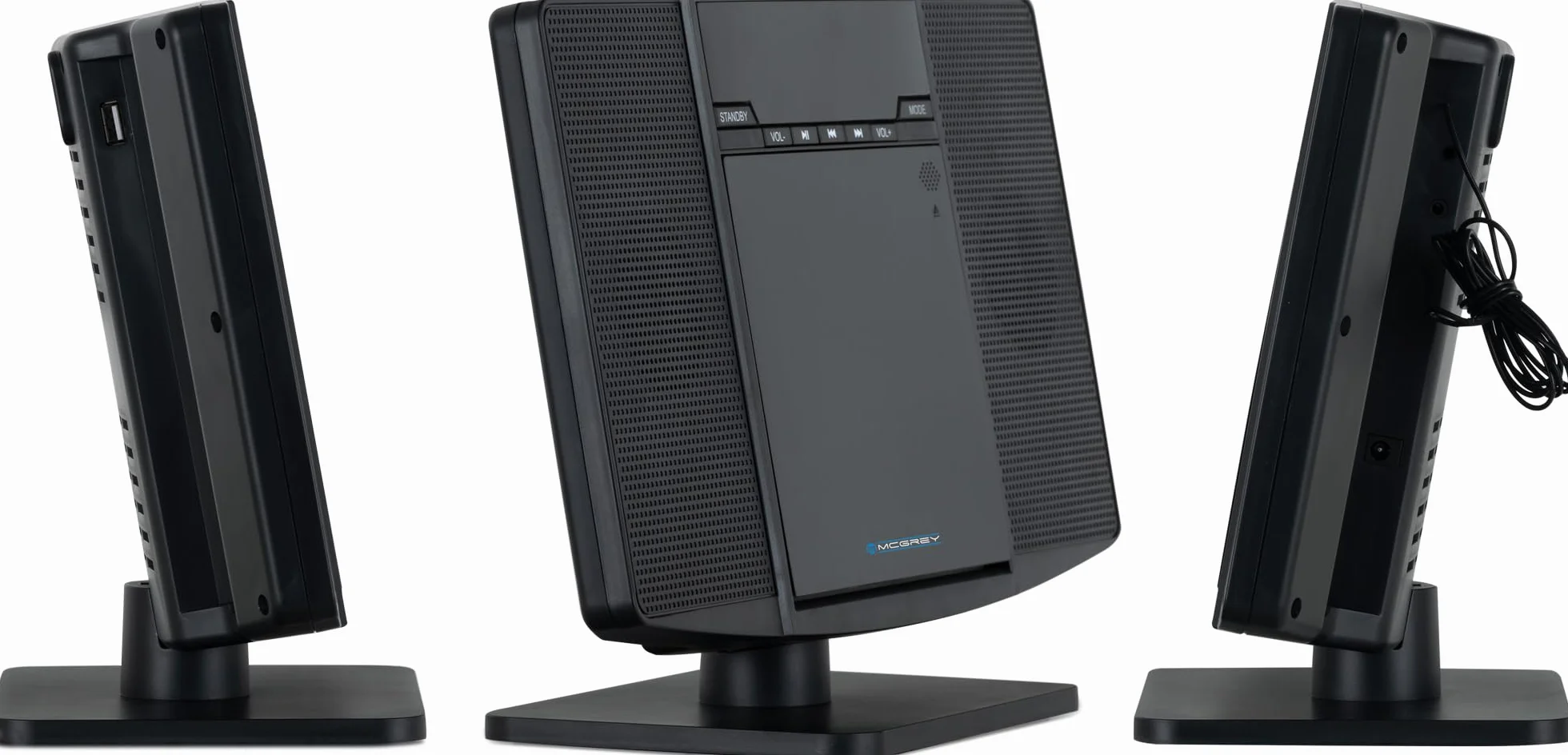 MCD-60 Impianto Stereo Verticale (Lettore CD/MP3, USB, Bluetooth, Aux in, Montaggio a Terra o a Parete, incl. Telecomando) Nero