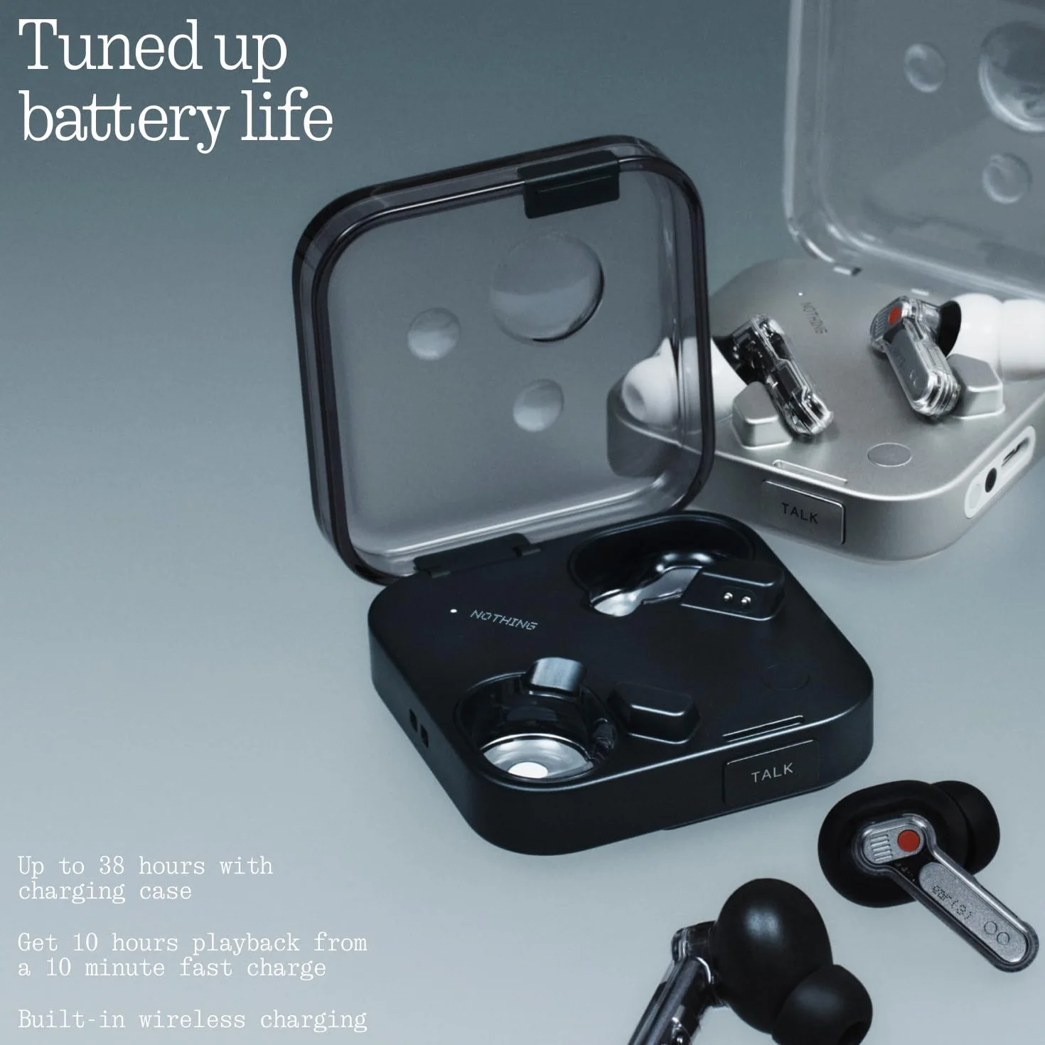 Nothing Ear (3) Auricolari Wireless In-Ear, Cancellazione Adattiva del Rumore, Audio Hi-Res compatibile con LDAC, Super Mic, IP54, Ricarica Rapida, 22 Ore di Autonomia, Android e iOS – Nero