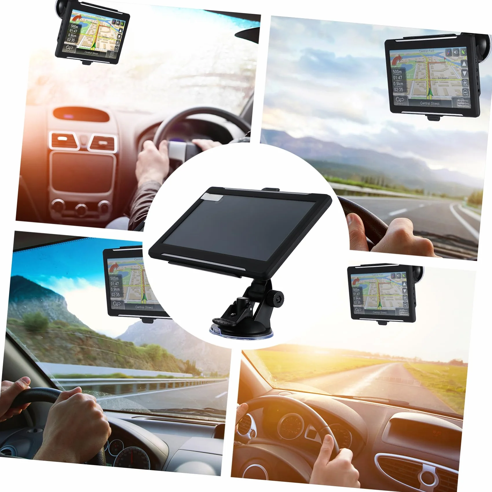 Navigatore Gps Per Auto Da 7 Pollici Touch Screen Lcd, Trasmettitore Fm Integrato e Correzione Intelligente Del Percorso, Compatto Per Veicoli e Camion