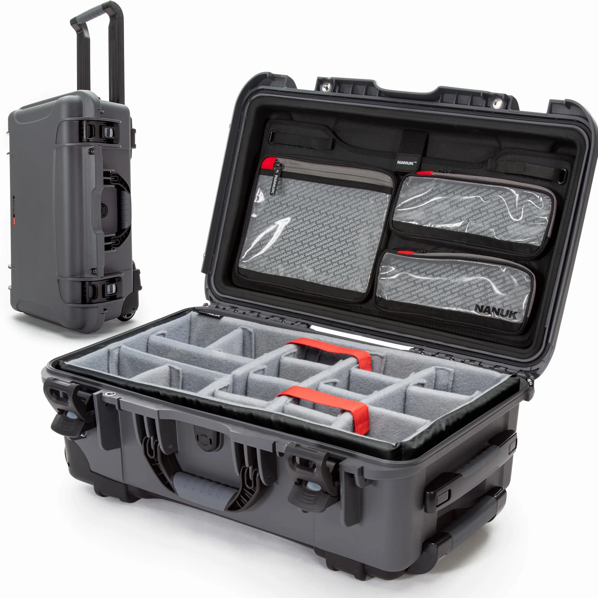 NANUK 935 Pro Photo Kit - Valigia rigida impermeabile per fotocamera, con divisori imbottiti e ruote, 56 x 36 x 23 cm - Antipolvere e resistente agli urti, bagaglio a mano