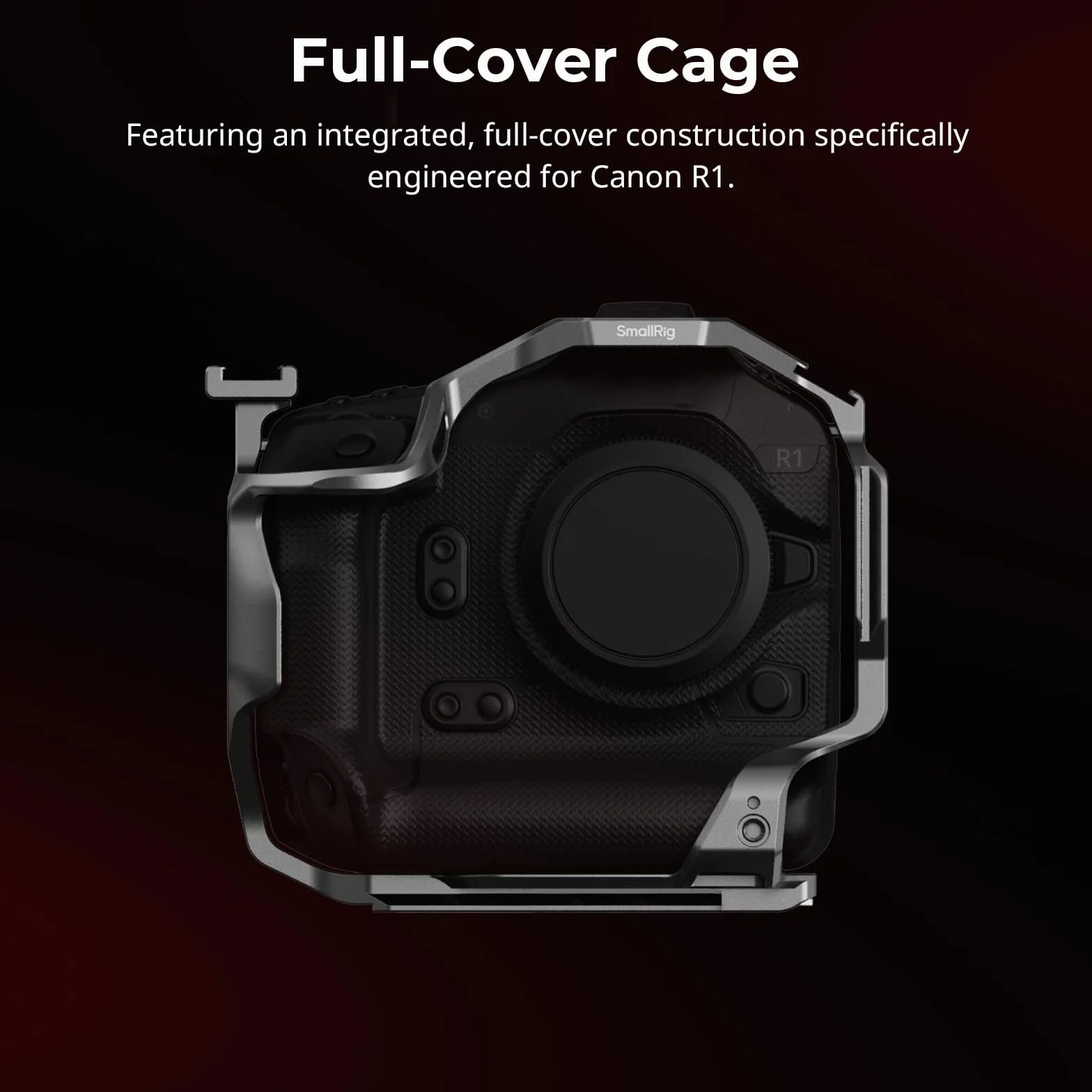 SMALLRIG Gabbia per Canon R1, con Attacco Cold Shoe Rimovibile, Piastre a Sgancio Rapido per Arca, Fori di Posizionamento ARRI da 1/4"-20 e 3/8"-16, Supporto per Riprese Verticali e Orizzontali - 5413