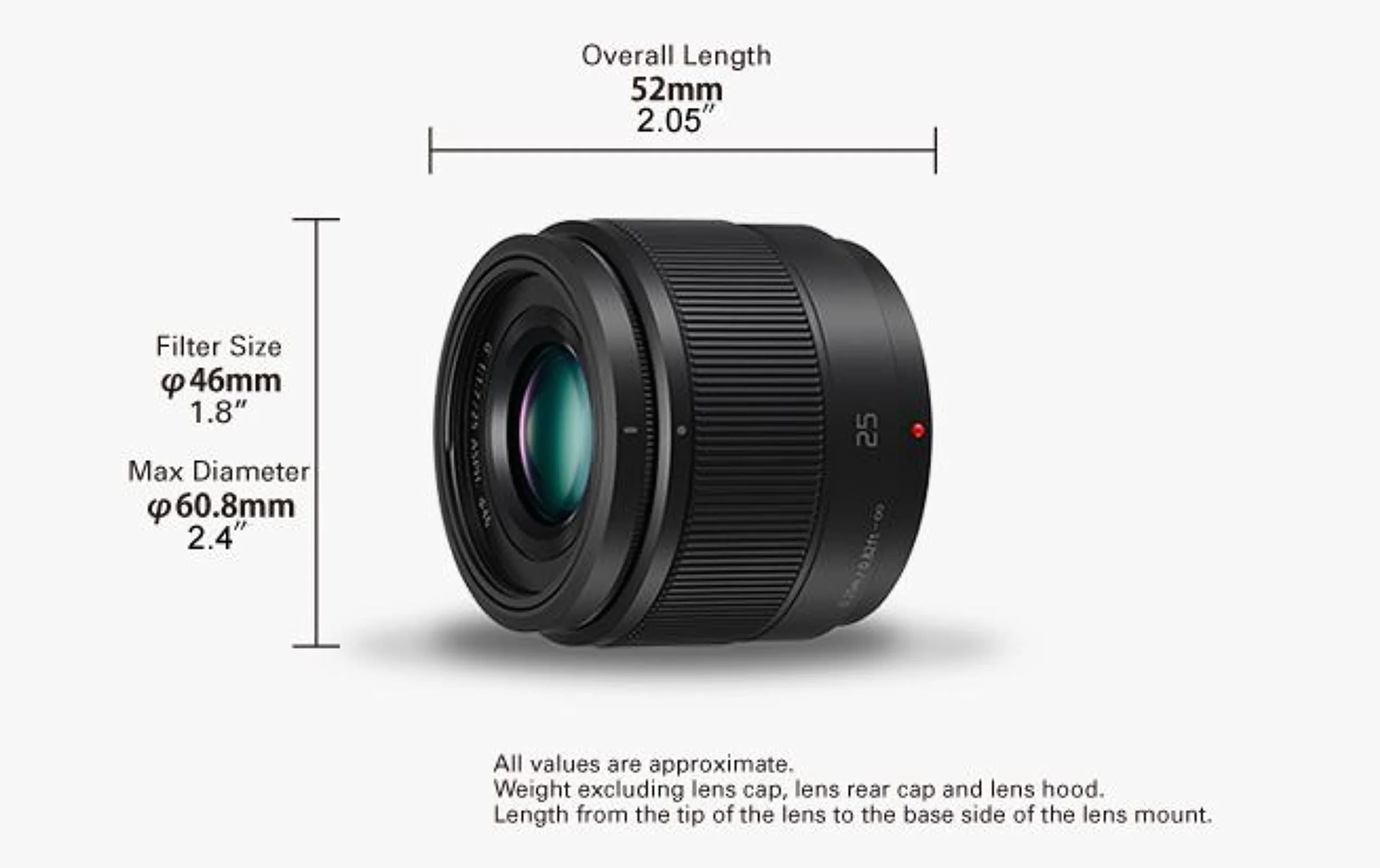 Panasonic Lumix 25mm F1.7 H-H025E-K Obiettivo Prime Micro 4/3 Nero