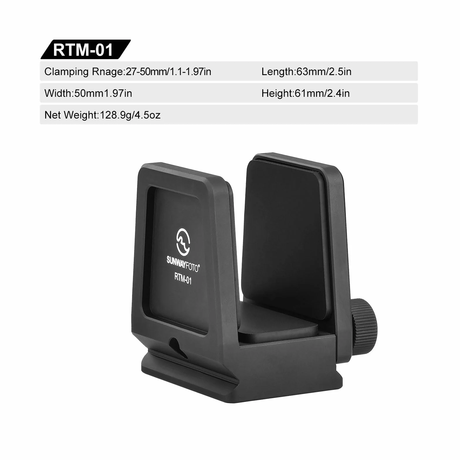 SUNWYAFOTOT RTM-01 Adattatore per treppiede per telemetro laser con piastra a sgancio rapido Arca Swiss, 1/4"-20 e 3/8"-16 prese a vite