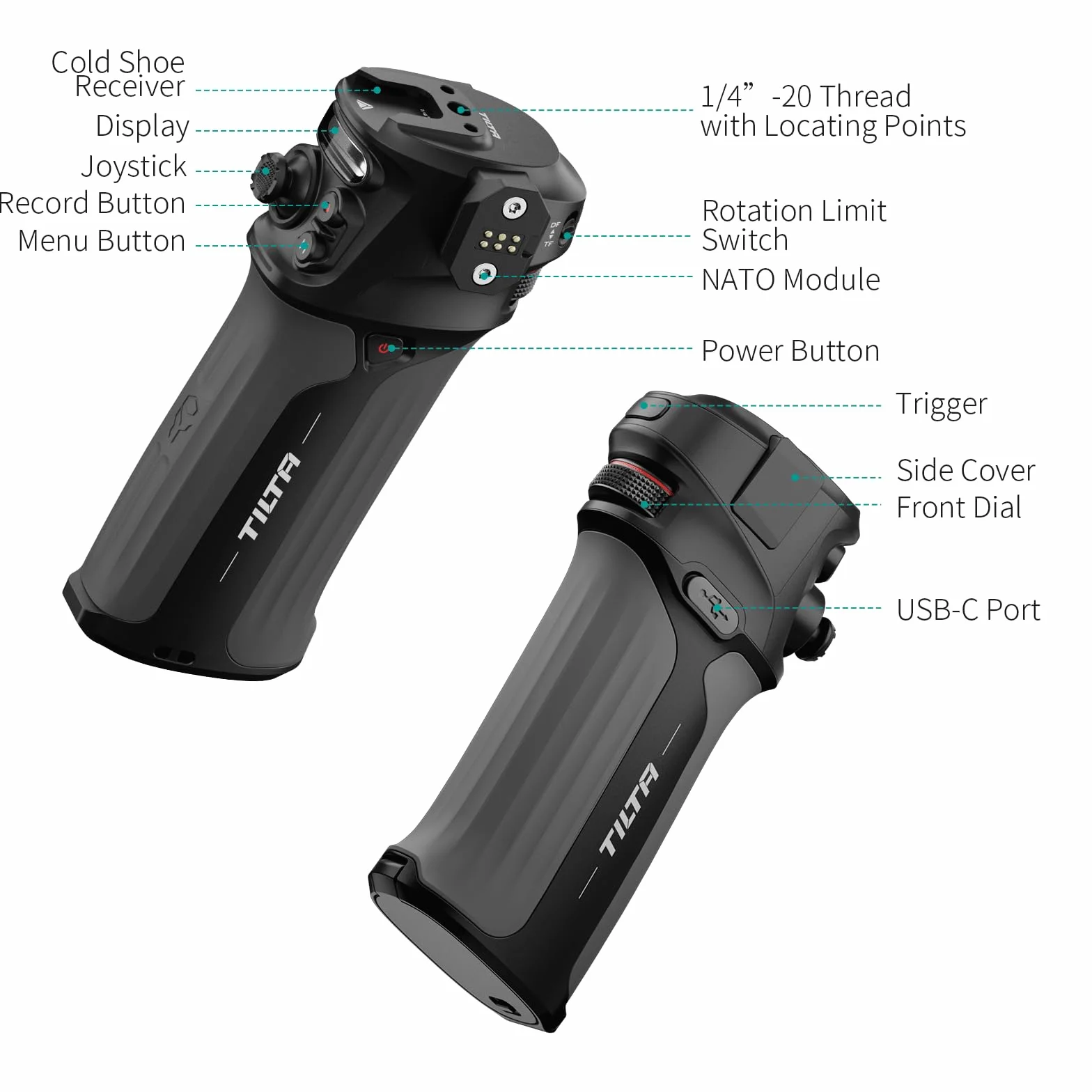 Tilta Nucleus Nano II Sistema di controllo wireless dell'obiettivo Kit II con controller a volantino Nucleus NII, impugnatura di controllo e kit motore WLC-T05-K2