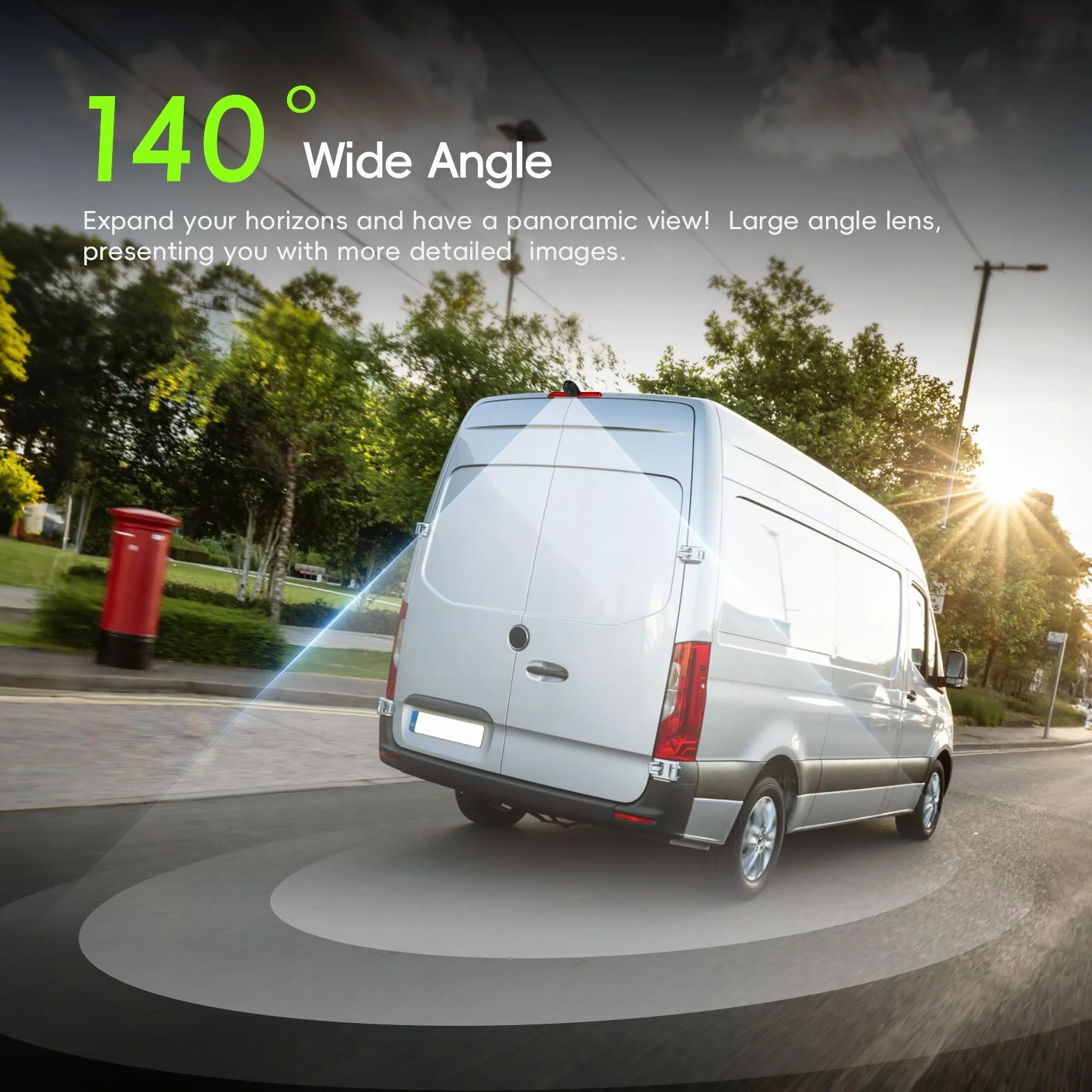 Telecamera Auto Posteriore con Luce Freno, Auto Terzo Roof per Mercedes-Benz Sprinter (2007–2019) Integrata nella Terza Luce di Stop Visione Notturna Impermeabile IP67 Angolo 140°