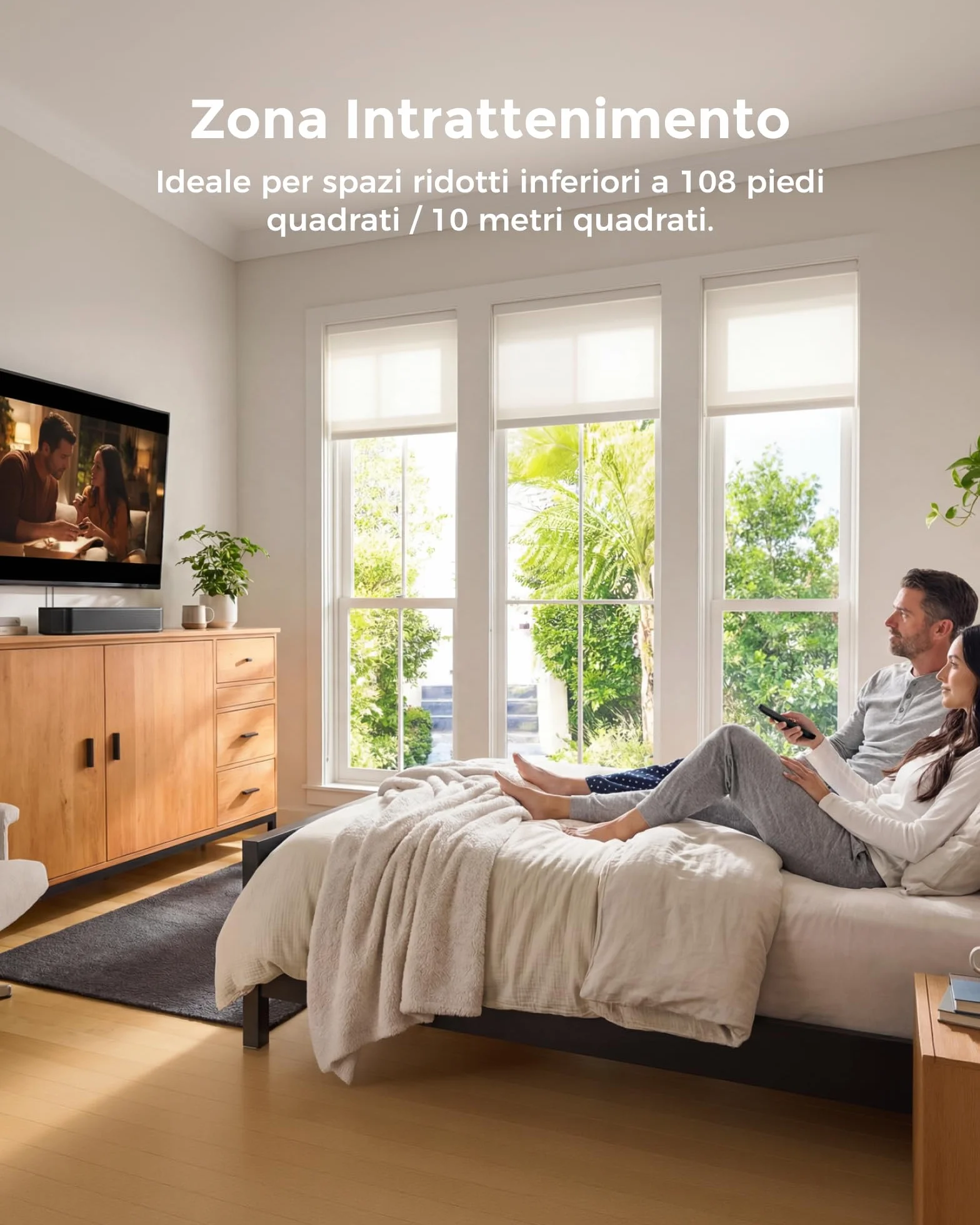 ULTIMEA 2.1 Ch Soundbar Per TV, Subwoofer Integrato, All-In-One Per PC E Giochi. App Controllo, 132W Potenza Picco, Bluetooth 5.4, OPT/AUX Ingressi, Montaggio A Parete, Poseidon M20 Pro
