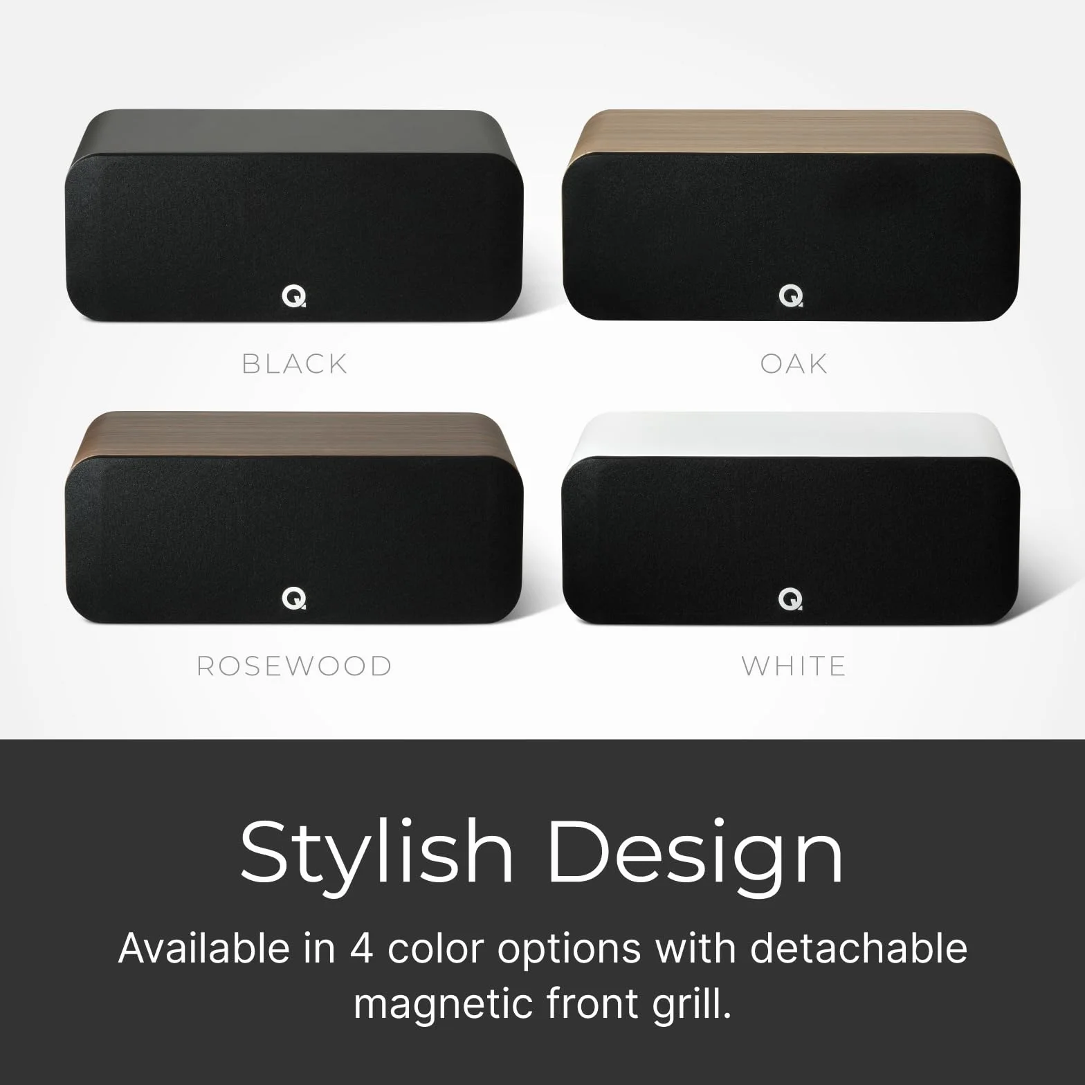 Q ACOUSTICS Altoparlante centrale 5090 nero satinato – 2 x 4,5 Mid/Bass Driver, 1 x 1 Tweeter – Altoparlanti TV per sistema audio surround – Altoparlanti per giradischi in vinile Hi-Fi, altoparlanti