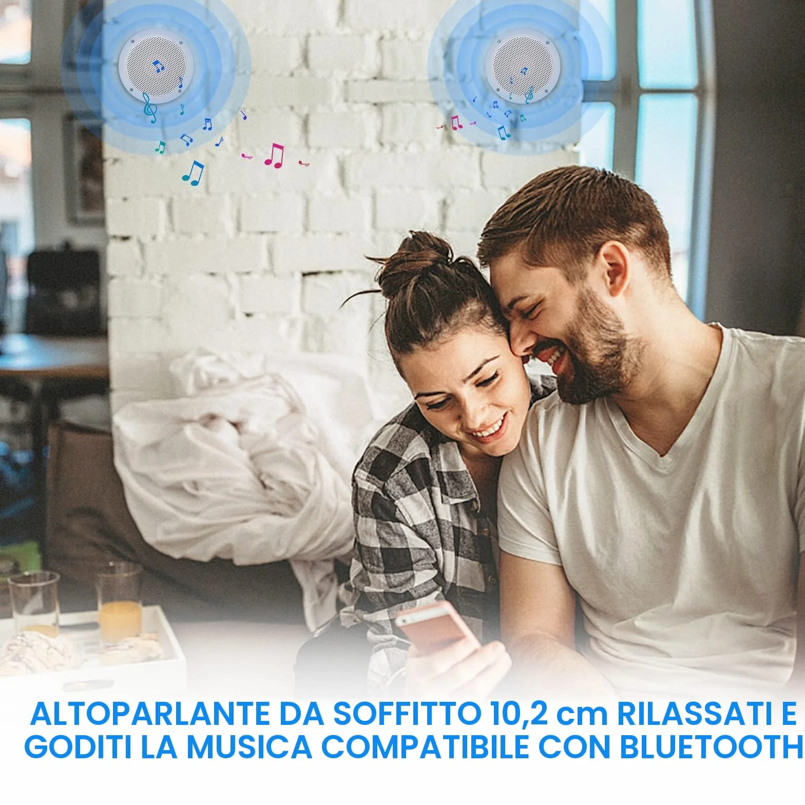 Herdio Set di altoparlanti da soffitto Bluetooth impermeabili