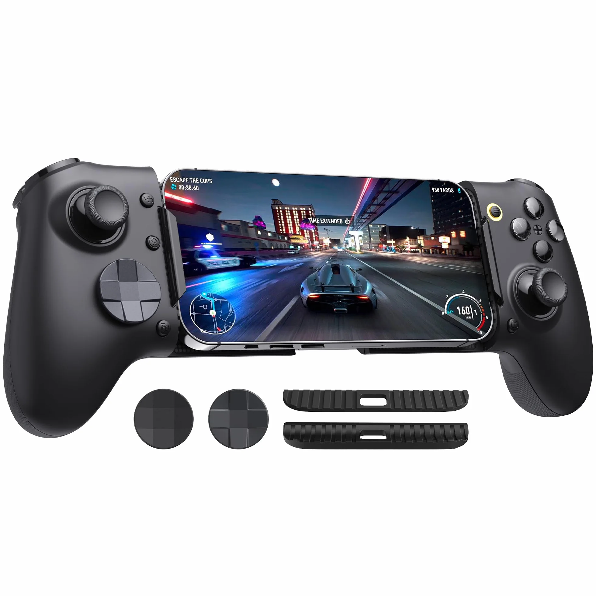 Controller mobile EasySMX M20 con USB-C per iPhone, smartphone Android e tablet 8,5", controller per smartphone con joystick a effetto Hall/grilletto a due stadi, doppi motori di presa