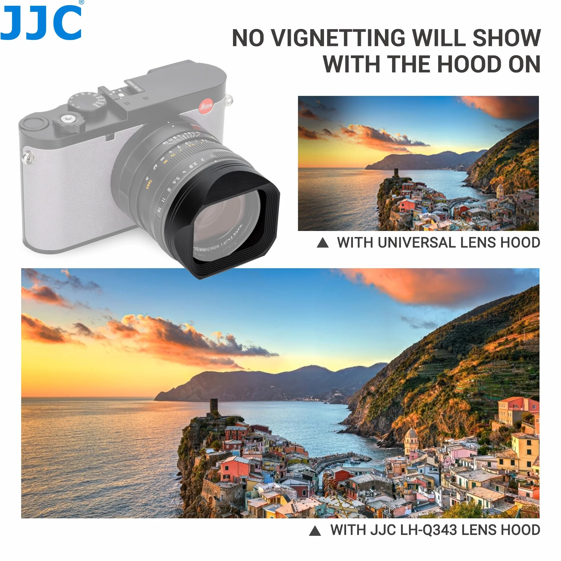 JJC Paraluce Quadrato in Metallo per Leica Q3 43, Q3, Q2 Design Ottimizzato Senza Vignettatura, Compatibile con Filtri Spessi 8mm e Modalità Macro, Adattabile al Tappo Obiettivo Originale