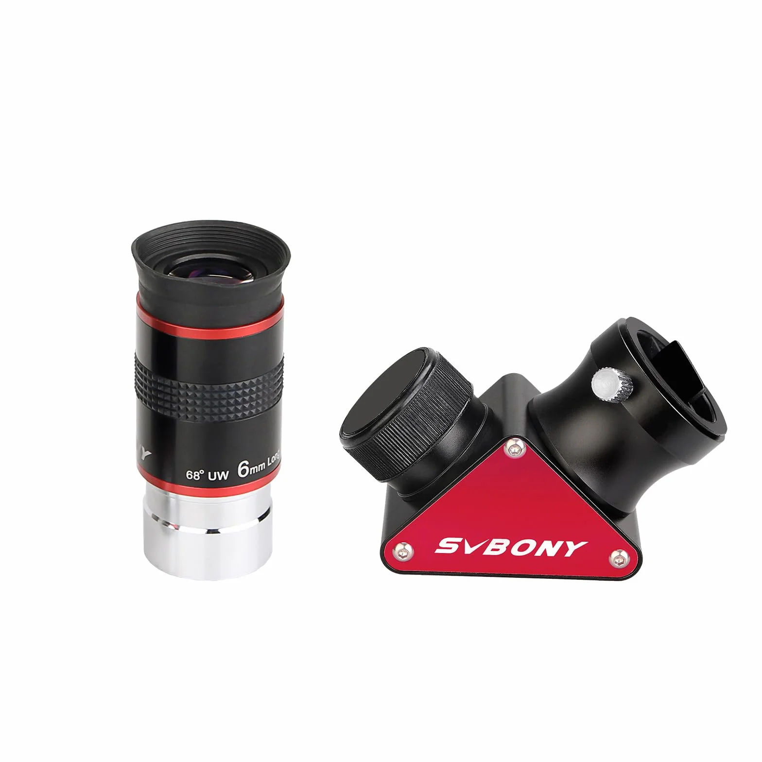SVBONY Telescopio oculare ultra grandangolare da 68 gradi da 6 mm e SV188P 90 gradi Dielettrico a stella diagonale, 3,2 cm, accessori per telescopi astronomici visivi