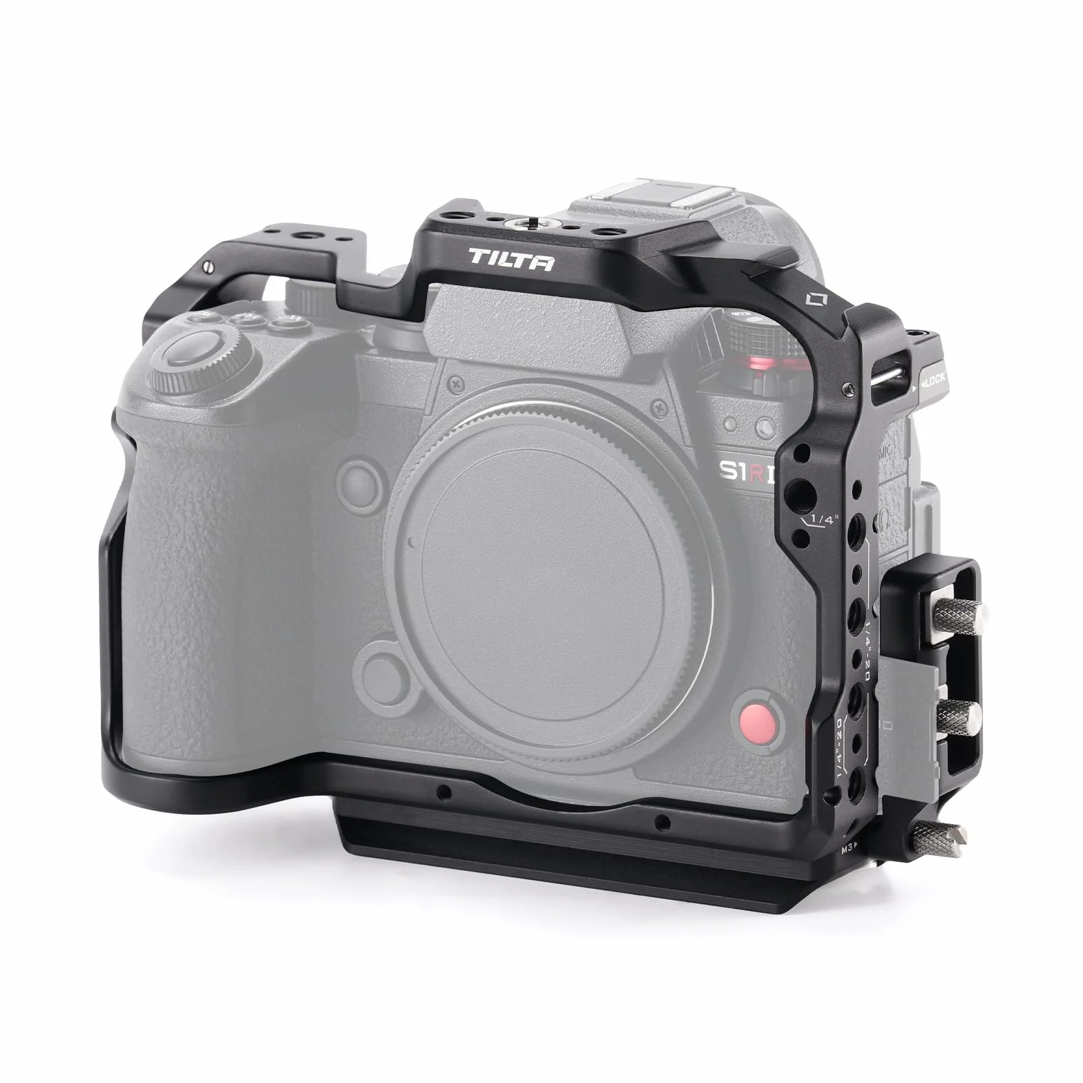 Tilta Gabbia S1R ii, gabbia per fotocamera completa compatibile con S1R/S5 IIX/G9 II, filettatura 1/4″-20 - Nero TA-T80-FCC-B