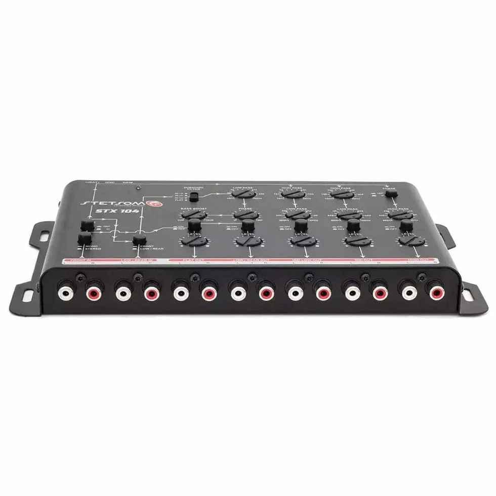 Stetsom STX 104 PRO - Crossover, canali a 5 vie, audio digitale elettronico per auto, processore di segnale di uscita, crossover audio per auto ad alta precisione, crossover audio, regolazione