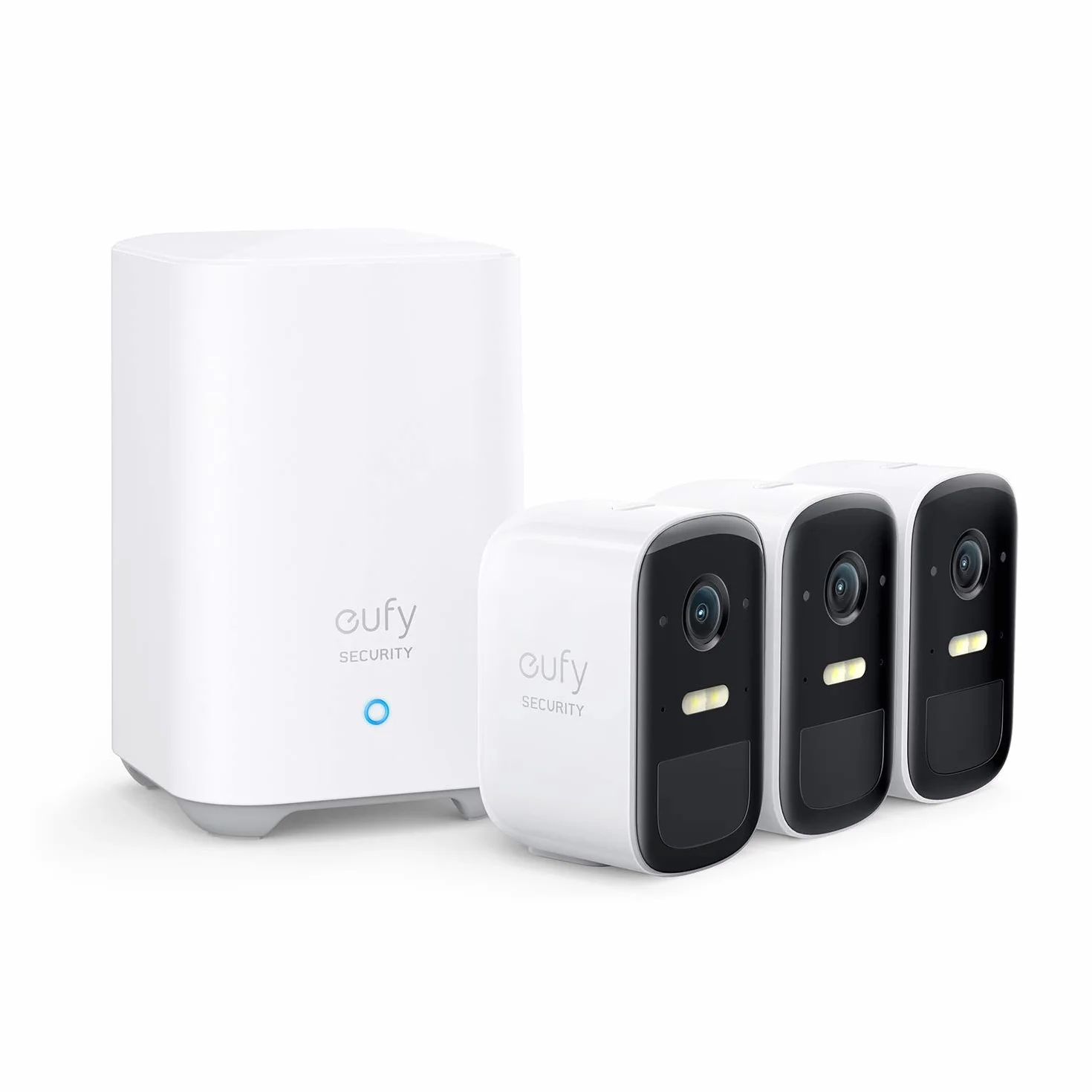 eufy Security eufyCam 2C Kit 3 telecamera wifi esterno senza fili, 180 giorni di durata della batteria, HD 1080p, impermeabilità IP65, visione notturna, compatibile con Alexa, nessun costo mensile
