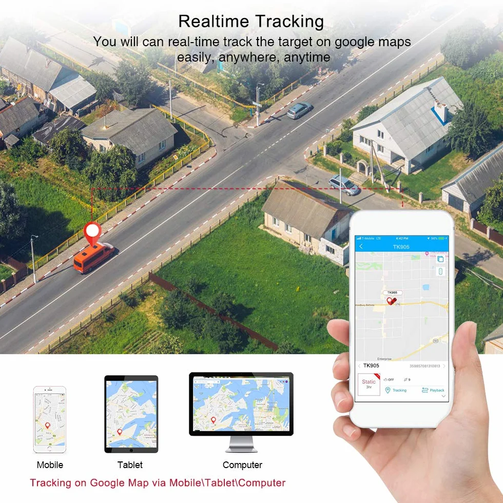 TKMARS Tracker Localizzatore GPS per auto, con magnete potente, 3 mesi di autonomia in stand-by, monitoraggio in tempo reale GPS/GPRS/GSM, Tracker Antifurto per veicolo, auto, moto, camion