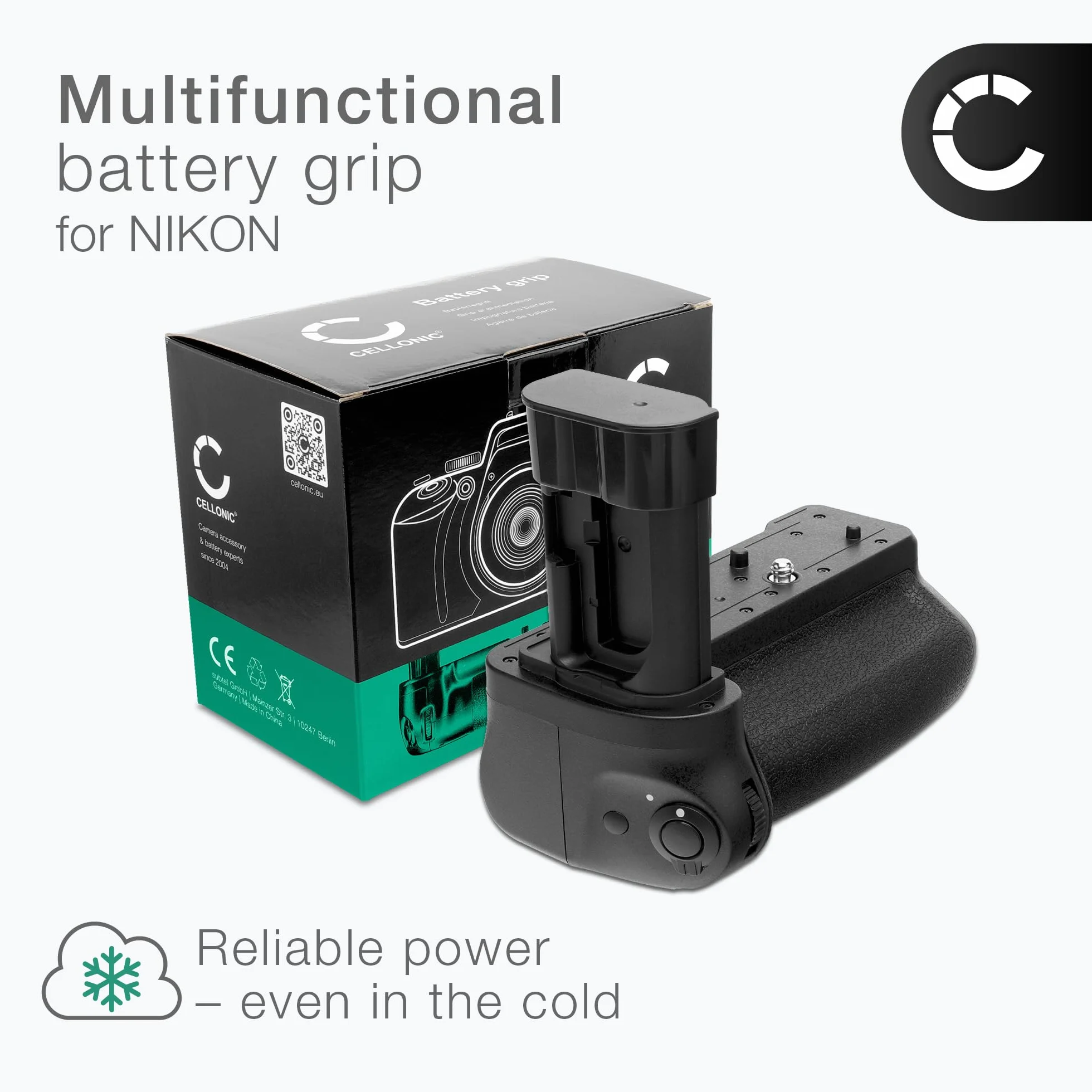 CELLONIC Impugnatura MB-N14 compatibile con Nikon Z6 III Battery grip per fotocamera fotografia verticale multifunzione portabatterie EN-EL15c,EN-EL15b,EN-EL15a,EN-EL15